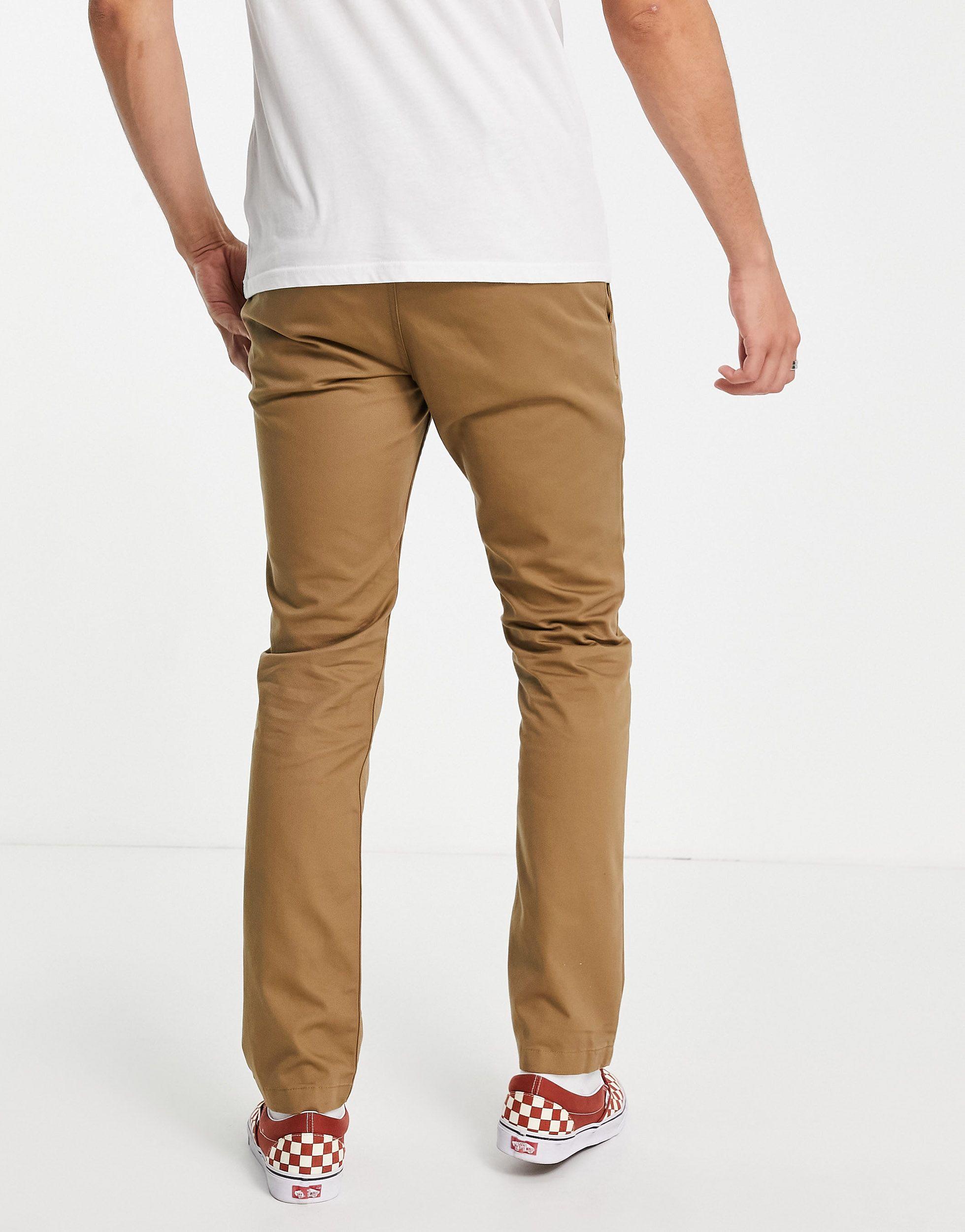 Vans Authentic Slim Fit Chino Trousers in Brown for Men | Lyst