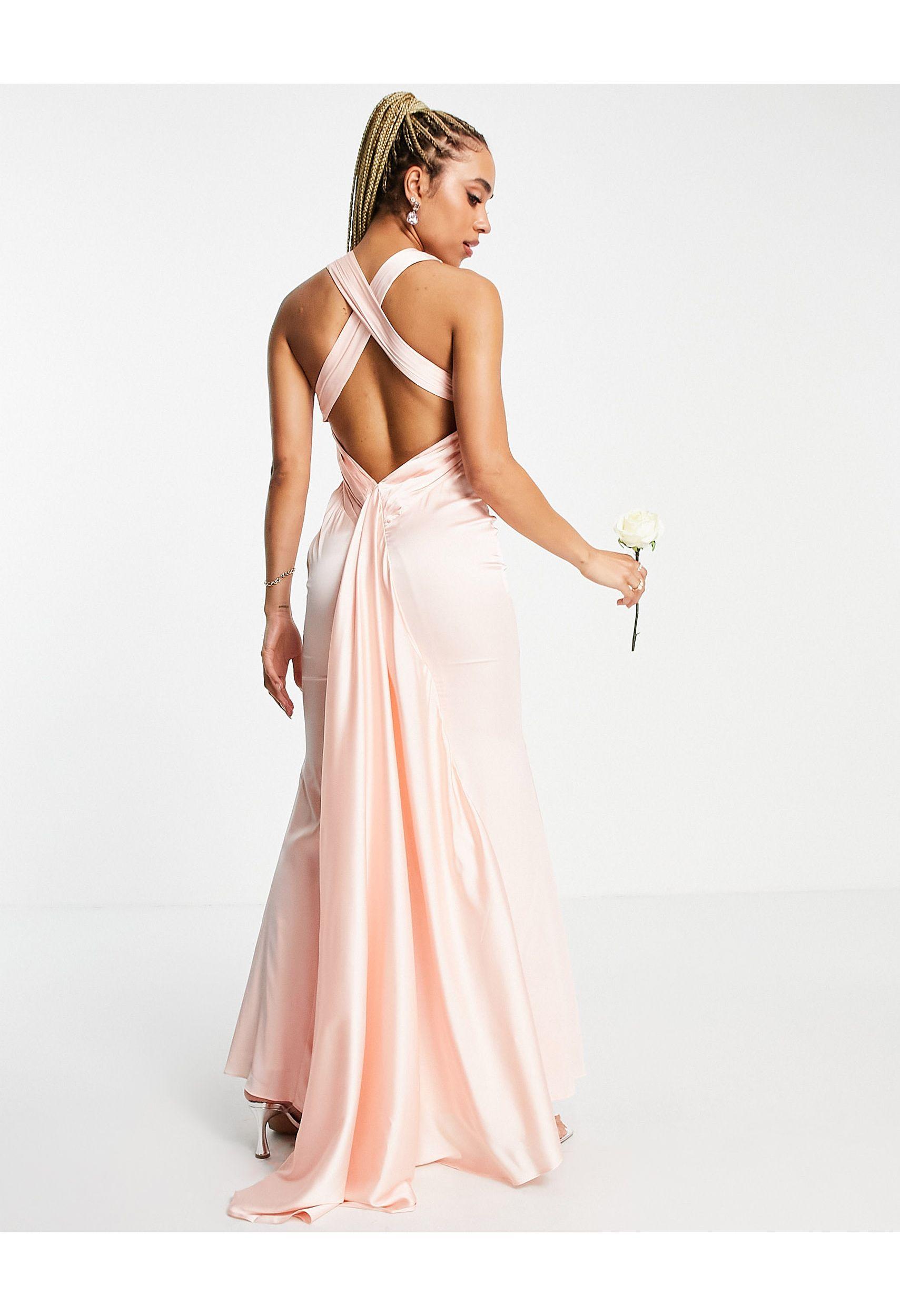 Robe satin dos croisé hotsell