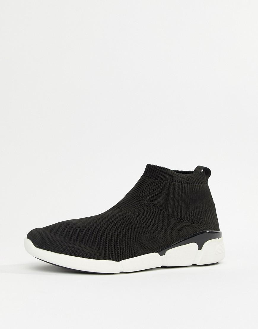 ALDO Leather Black Sock Sneakers With Chunky Soles - Lyst