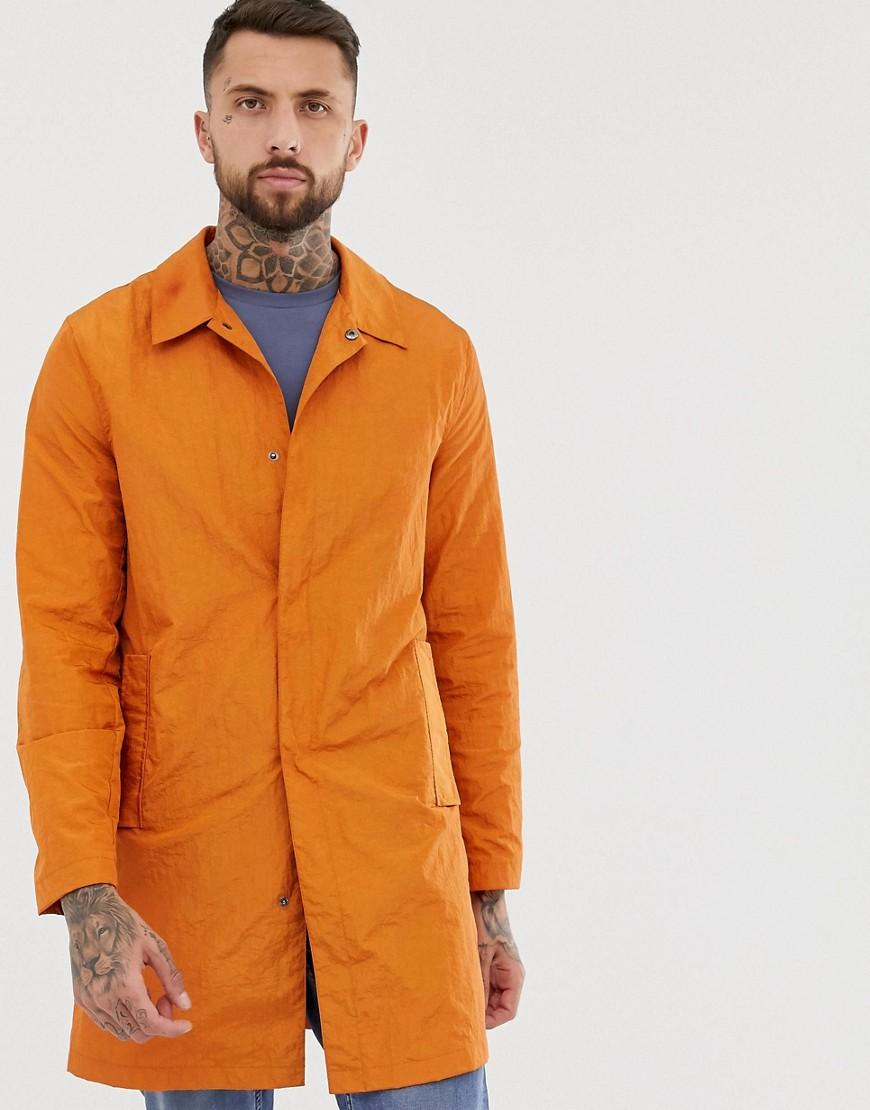 ASOS Synthetic Lightweight Trench Coat In Burnt Orange for Men - Lyst