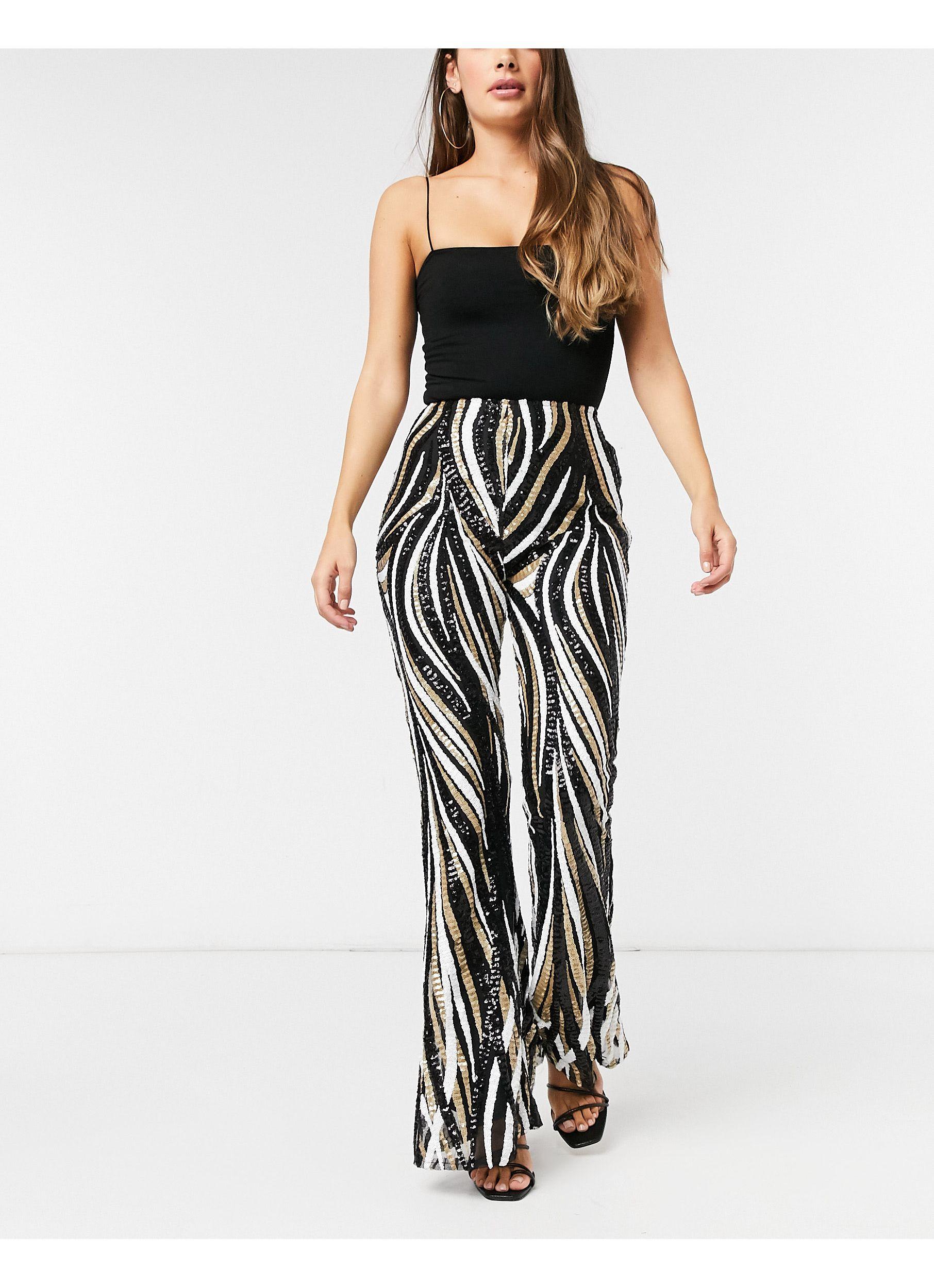 London Sequin Flared Trousers 