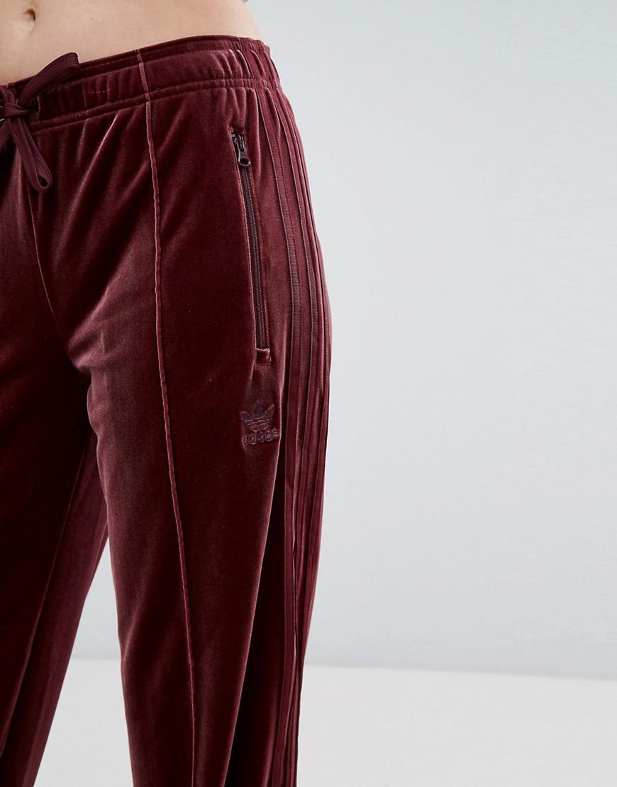 adidas Originals Originals Velvet Vibes Wide Leg Pants in Red | Lyst