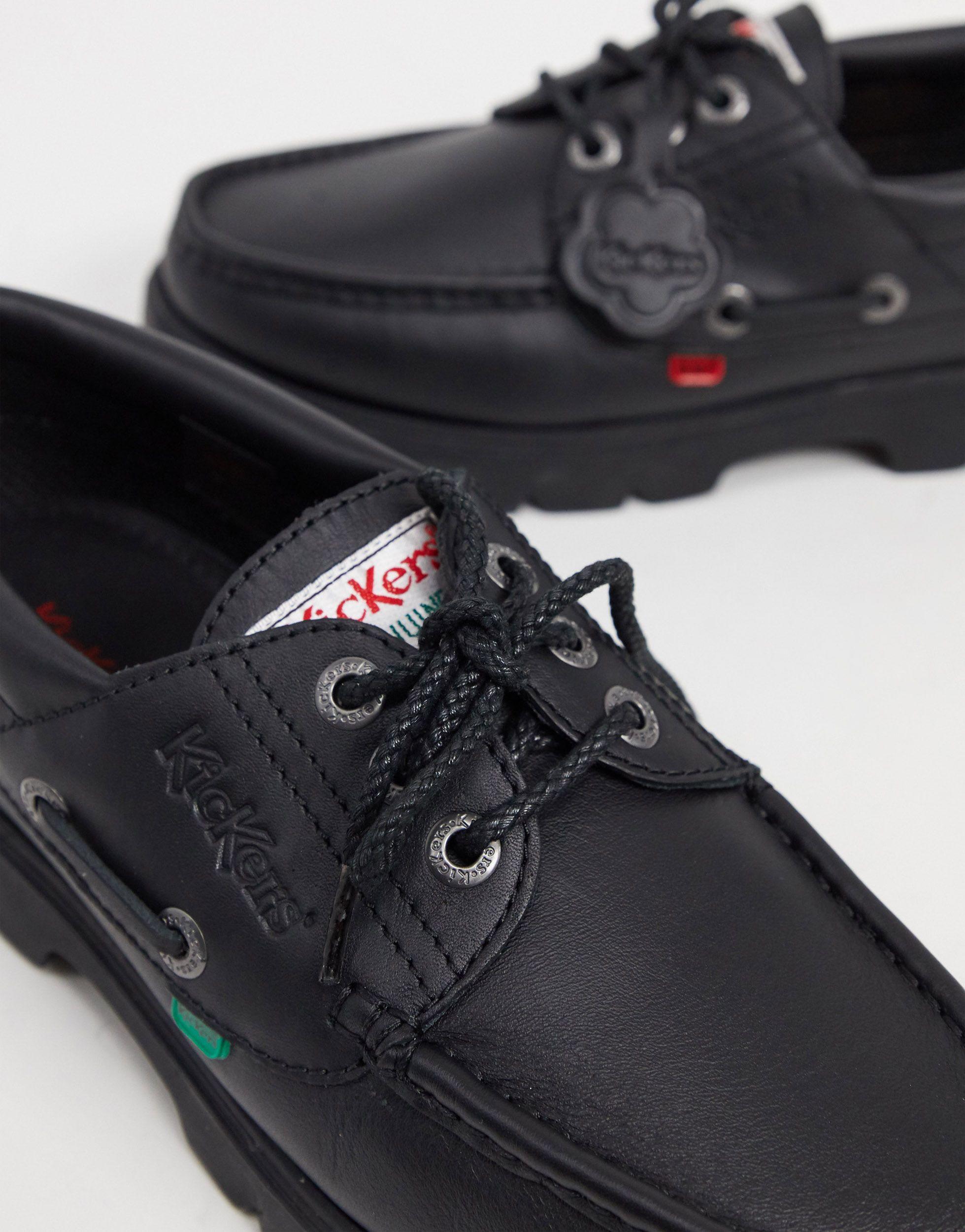 Kickers Lennon Boat Shoes in Black for Men | Lyst