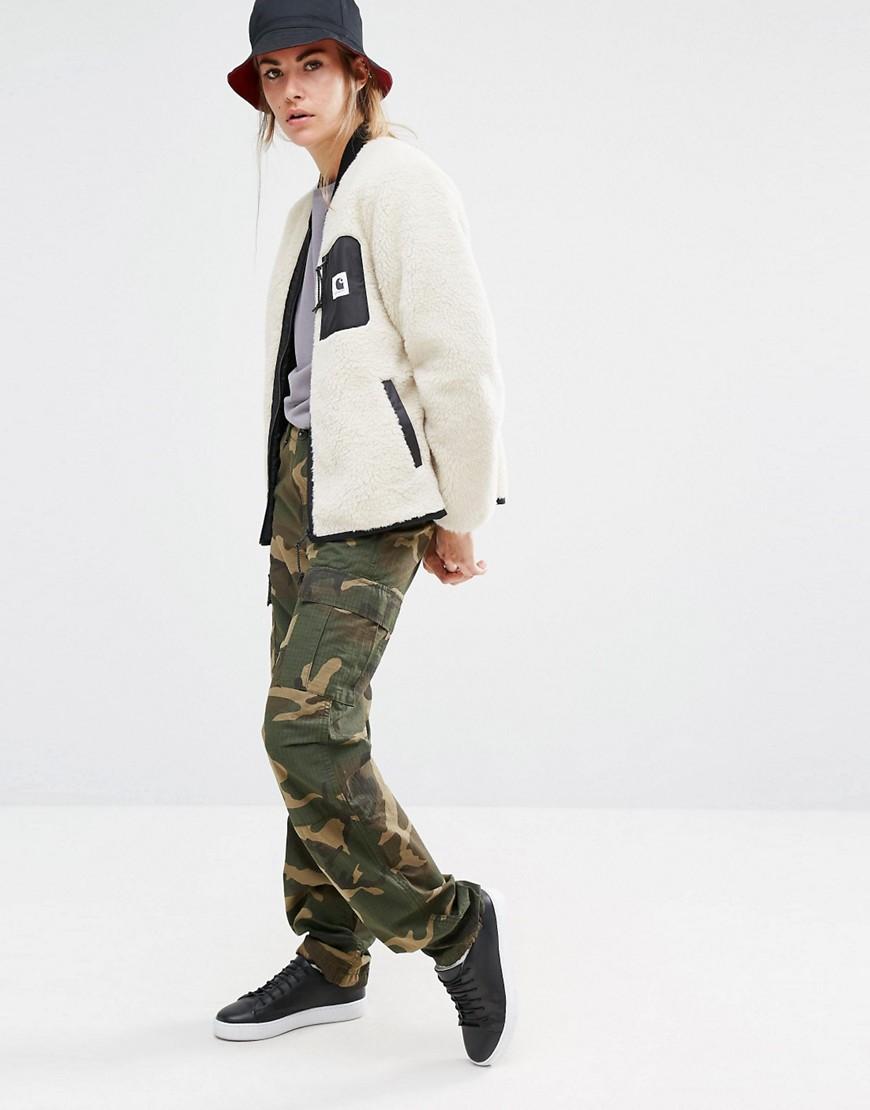 Carhartt WIP Fleece Janet Liner Jacket With Contrast Zips in Natural | Lyst