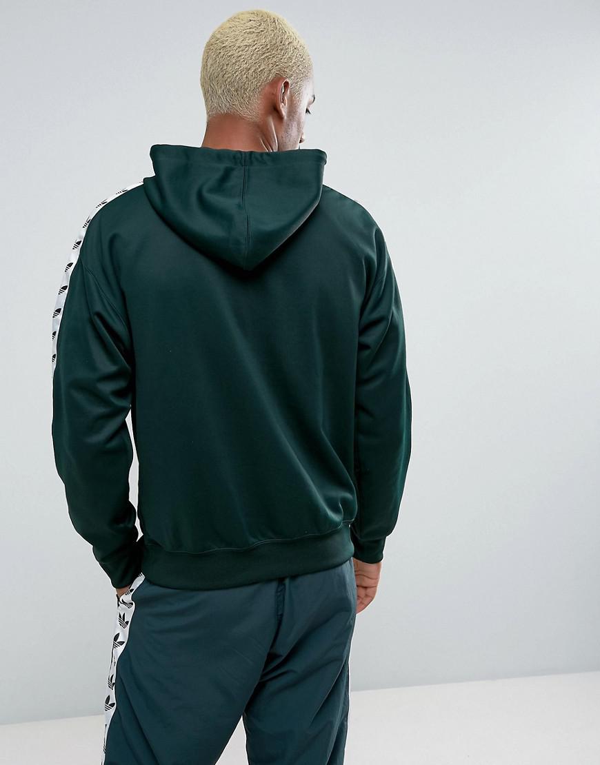 adidas tape hoodie green