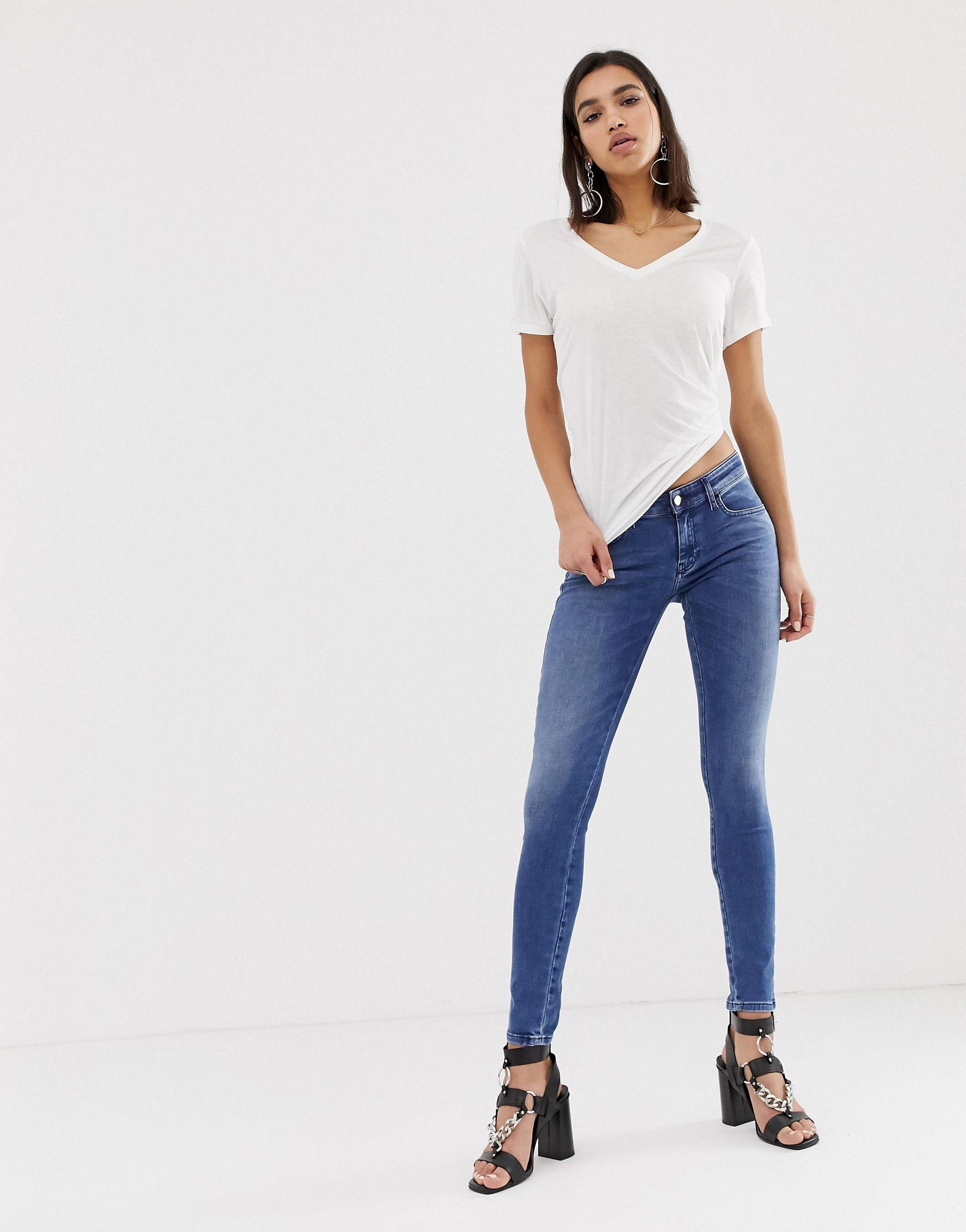 DIESEL Low Rise Slandy Skinny Jean in Blue | Lyst