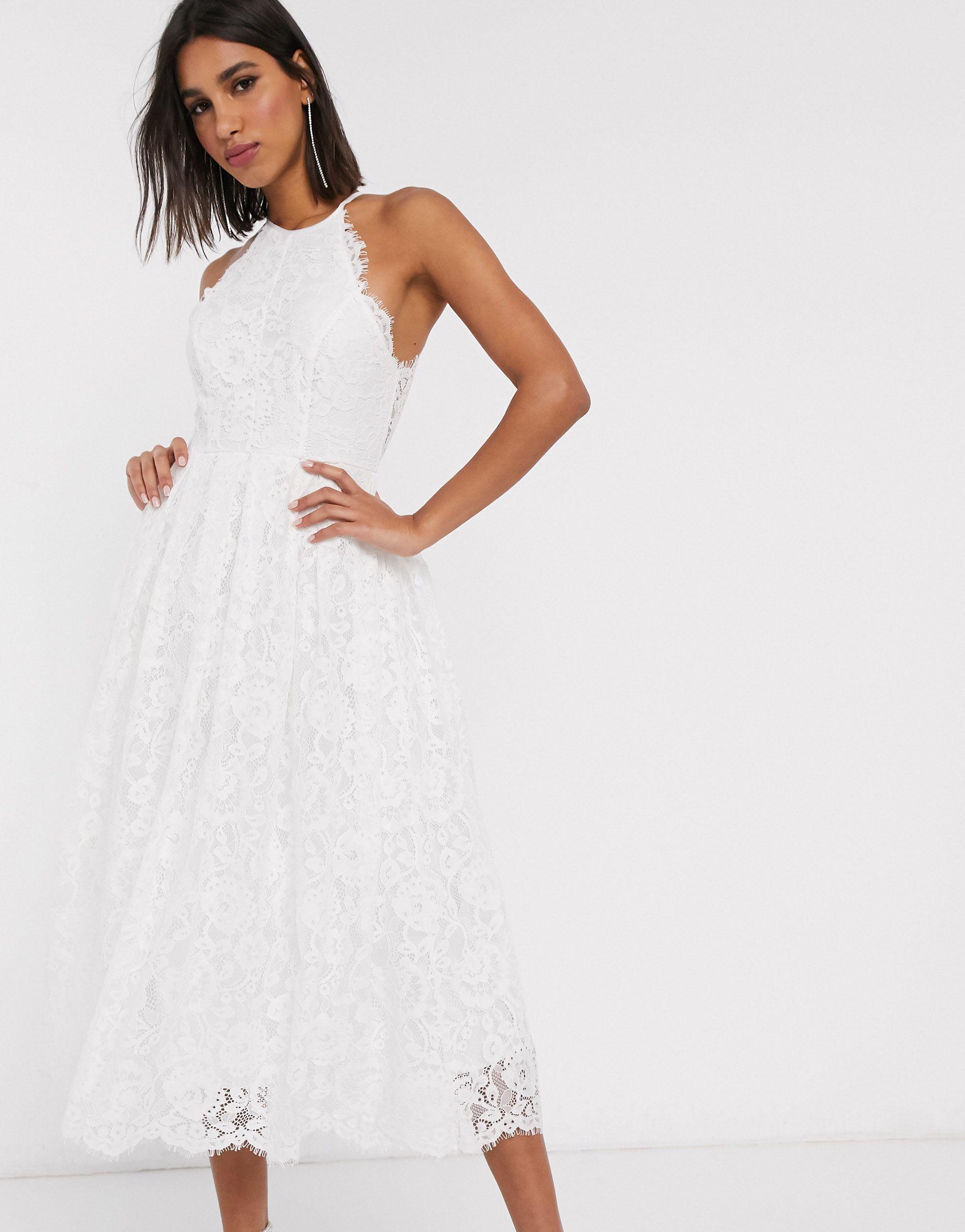 Asos Vestidos Vestido Blanco Largo Cuello Halter Vestidos Blancos