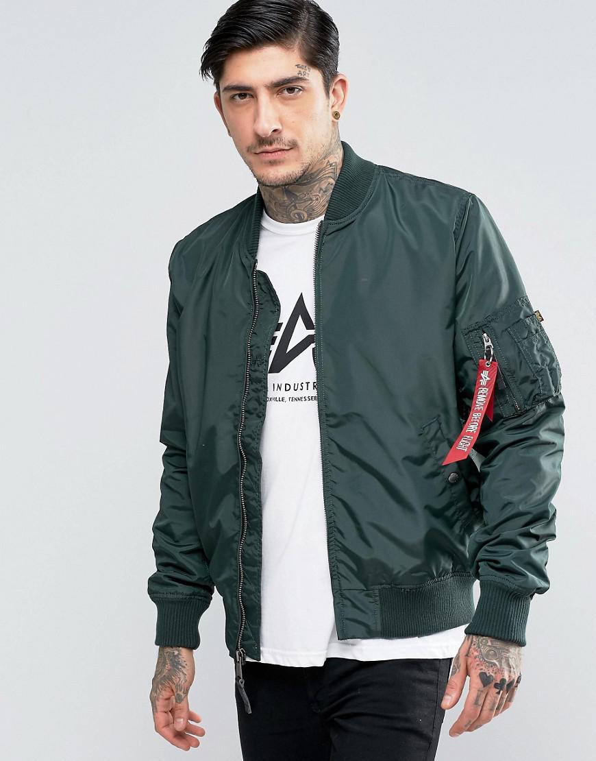 Alpha Industries Ma-1 Bomber Jacket Slim Fit In Dark Petrol in Blue for ...