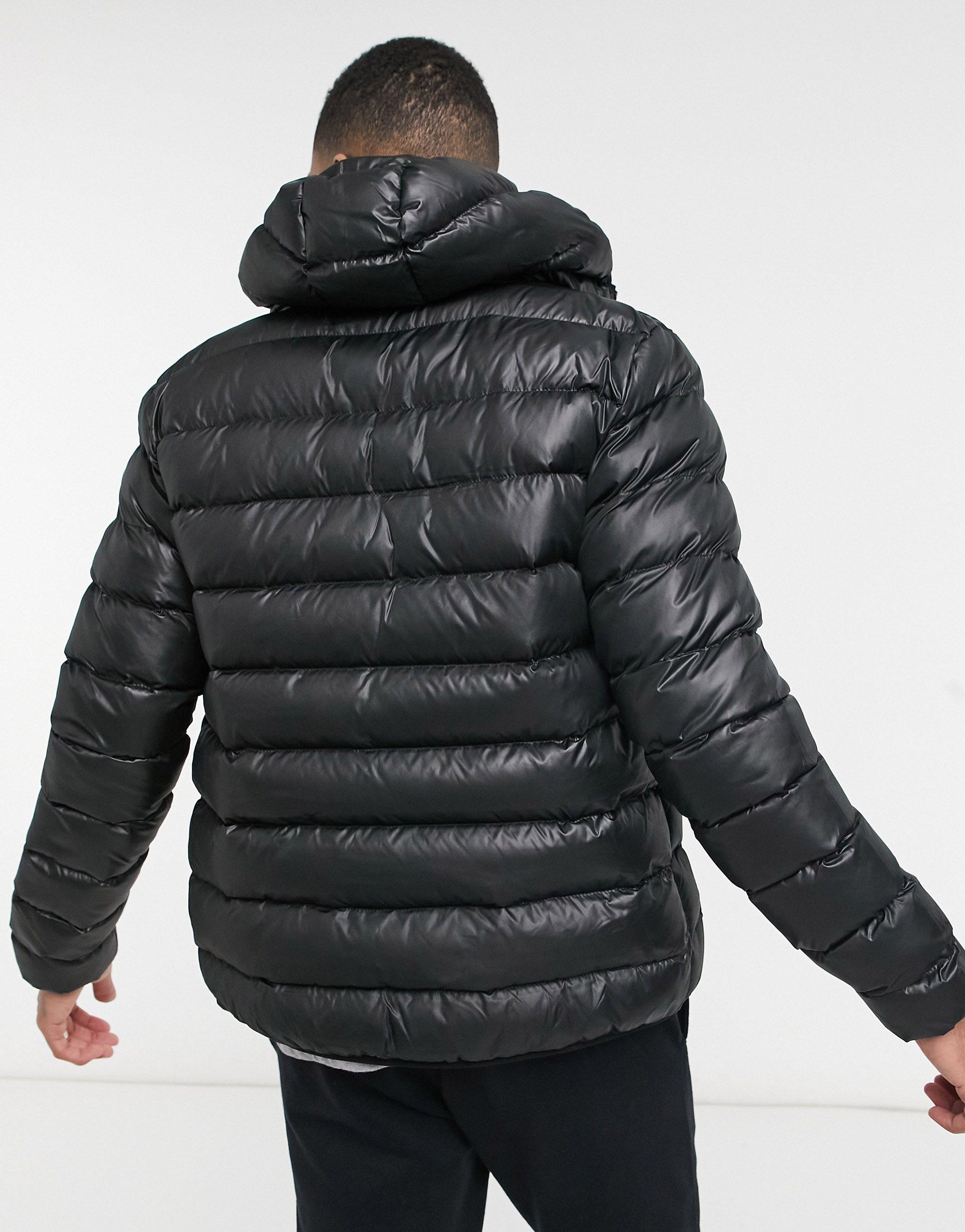 SIKSILK Atmosphere Ribbed Puffer Jacket in Black for Men | Lyst