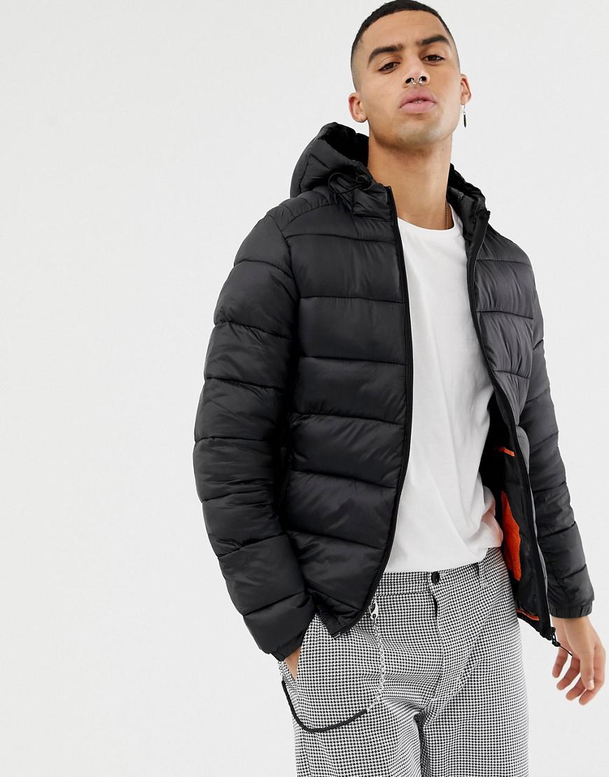 Bershka Padded Puffer Jacket With Hood In Black Sale, SAVE 60% -  eagleflair.com