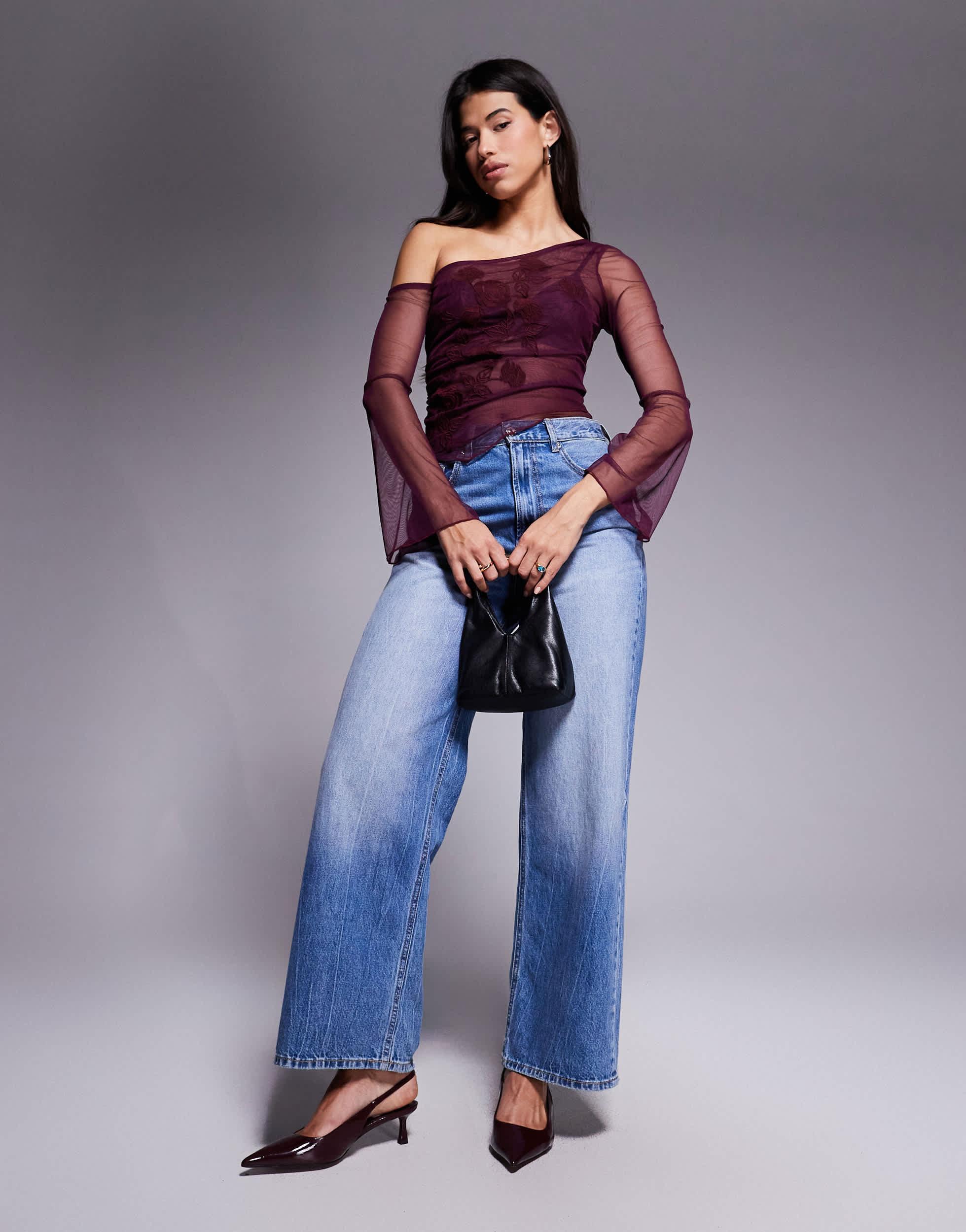 Asymmetric One Shoulder Top Asos ASOS DESIGN Asymmetric One