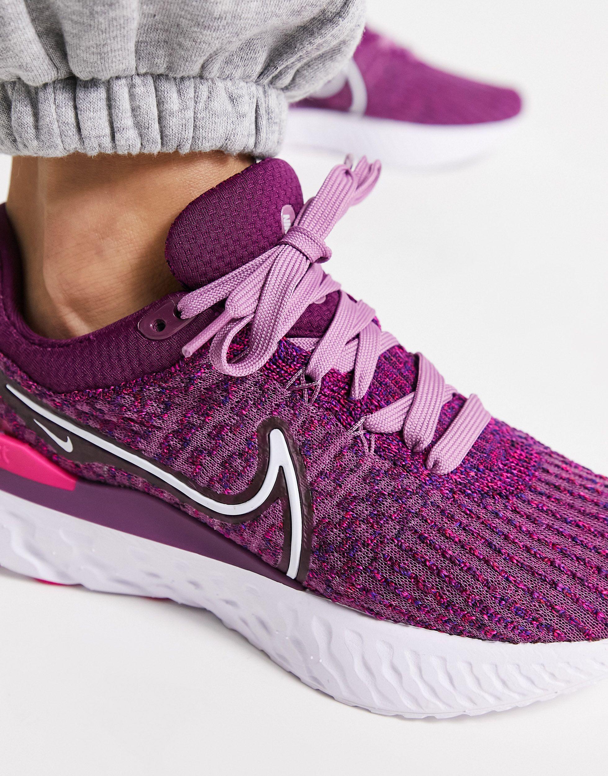 Nike React Infinity Flyknit 3 Sneakers in Purple | Lyst