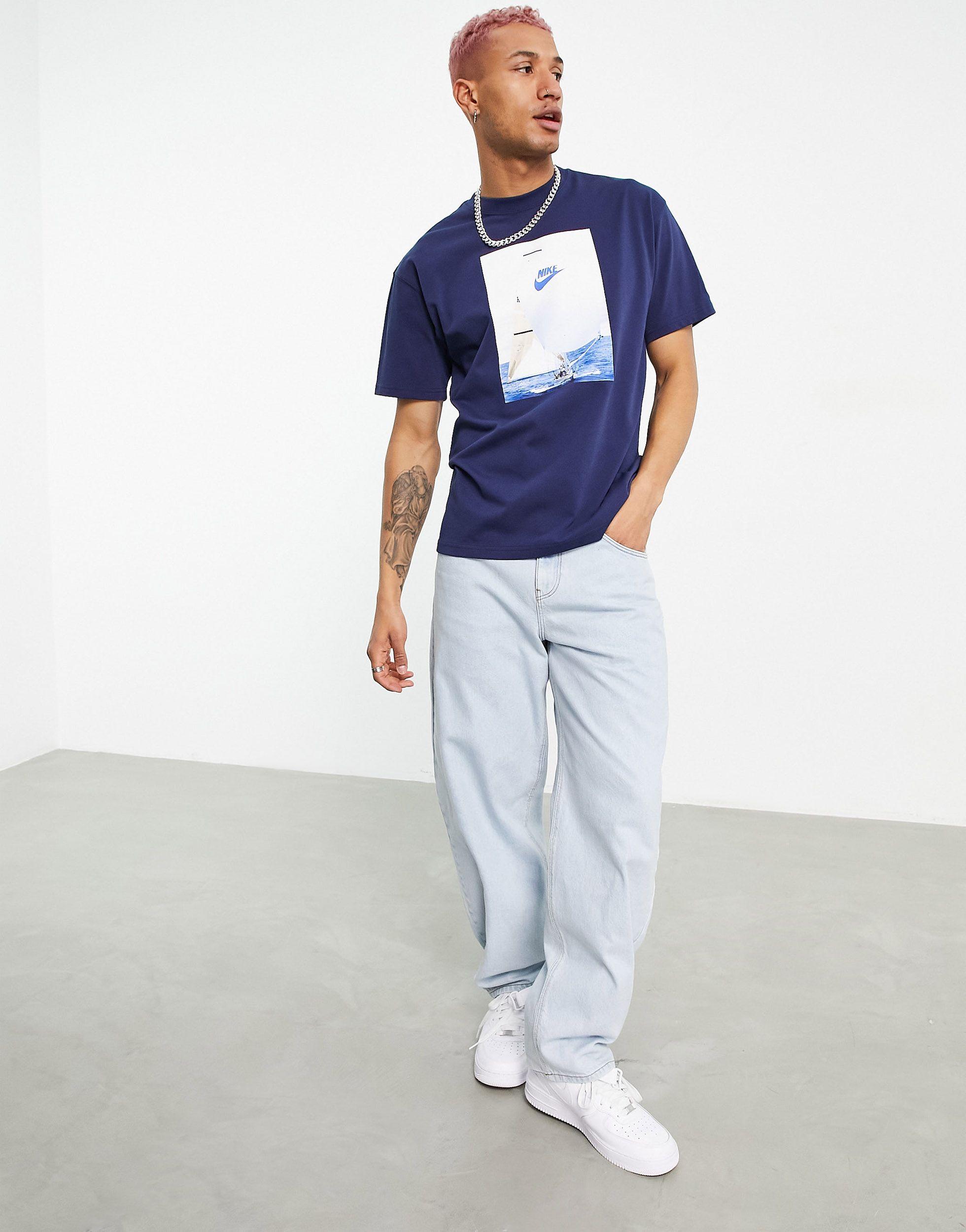 Nike Reissue Pack Photographic Print T-shirt in Blue for Men | Lyst