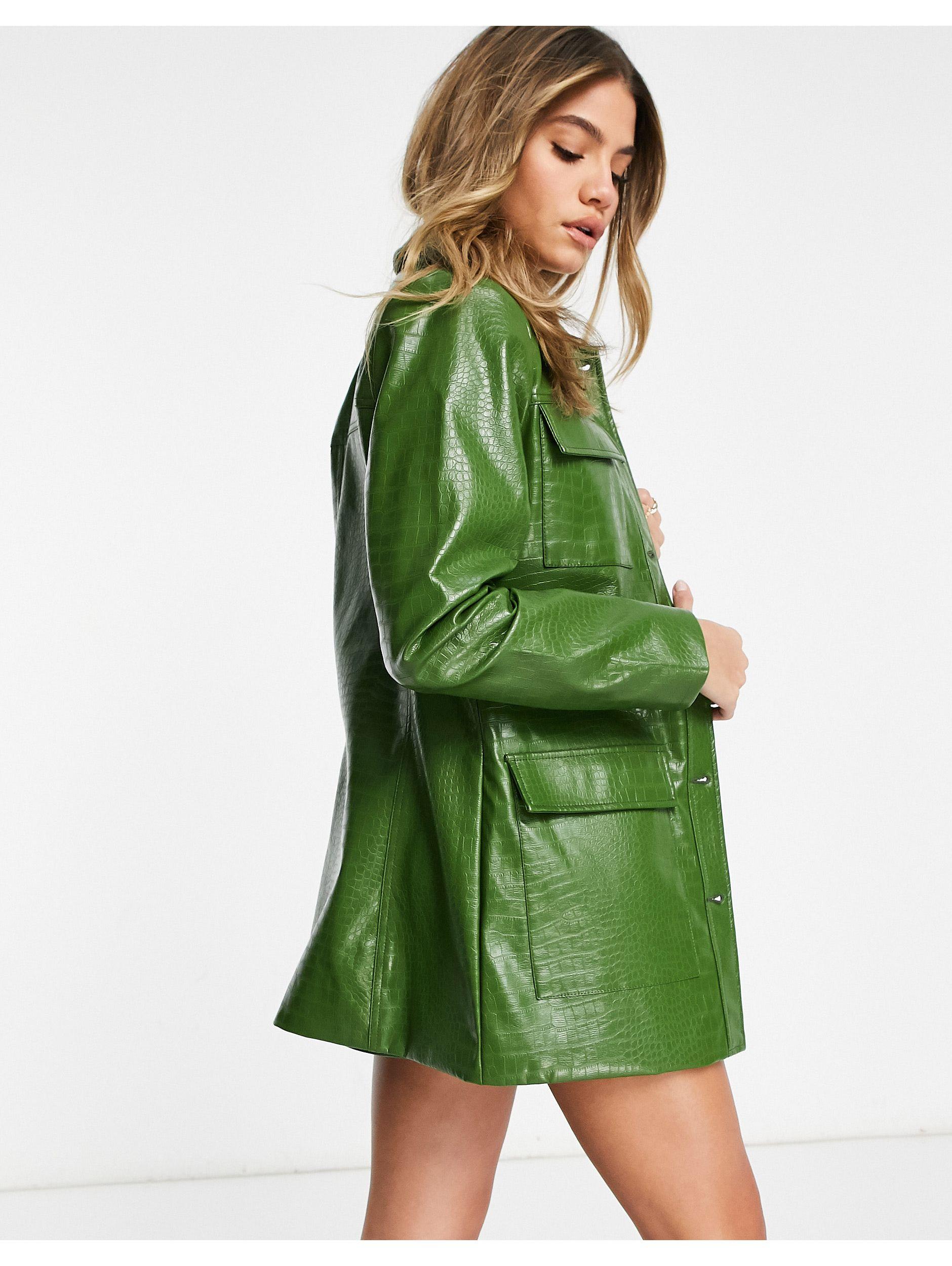 green button up jacket