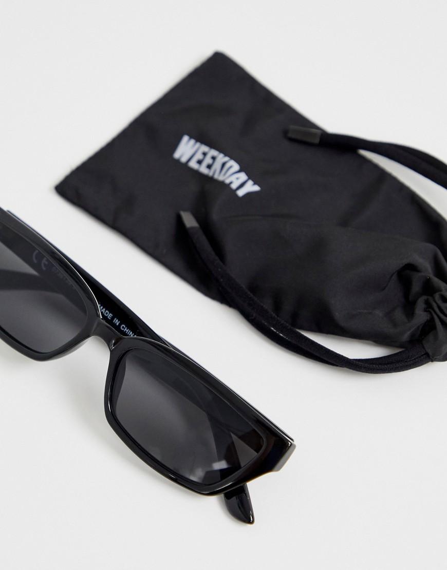 Weekday explore rounded sunglasses in black, ASOS