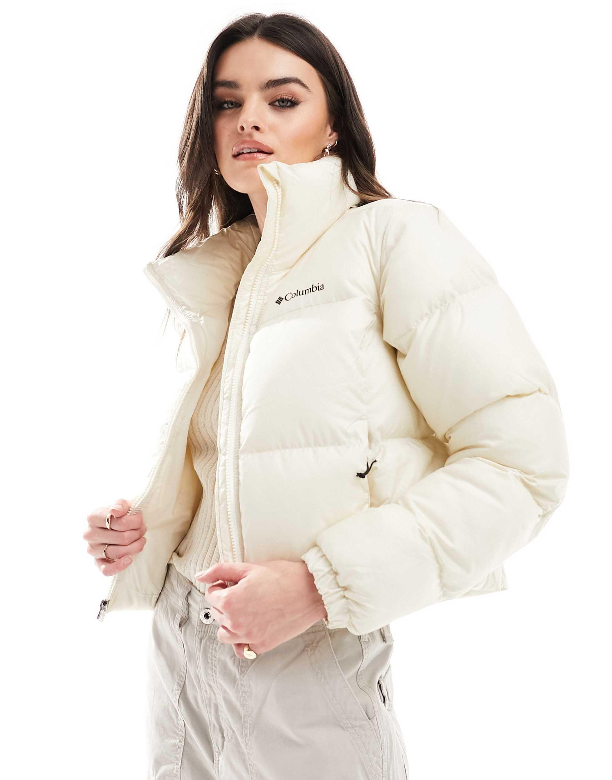 Columbia Puffect Cropped Jacket in White | Lyst