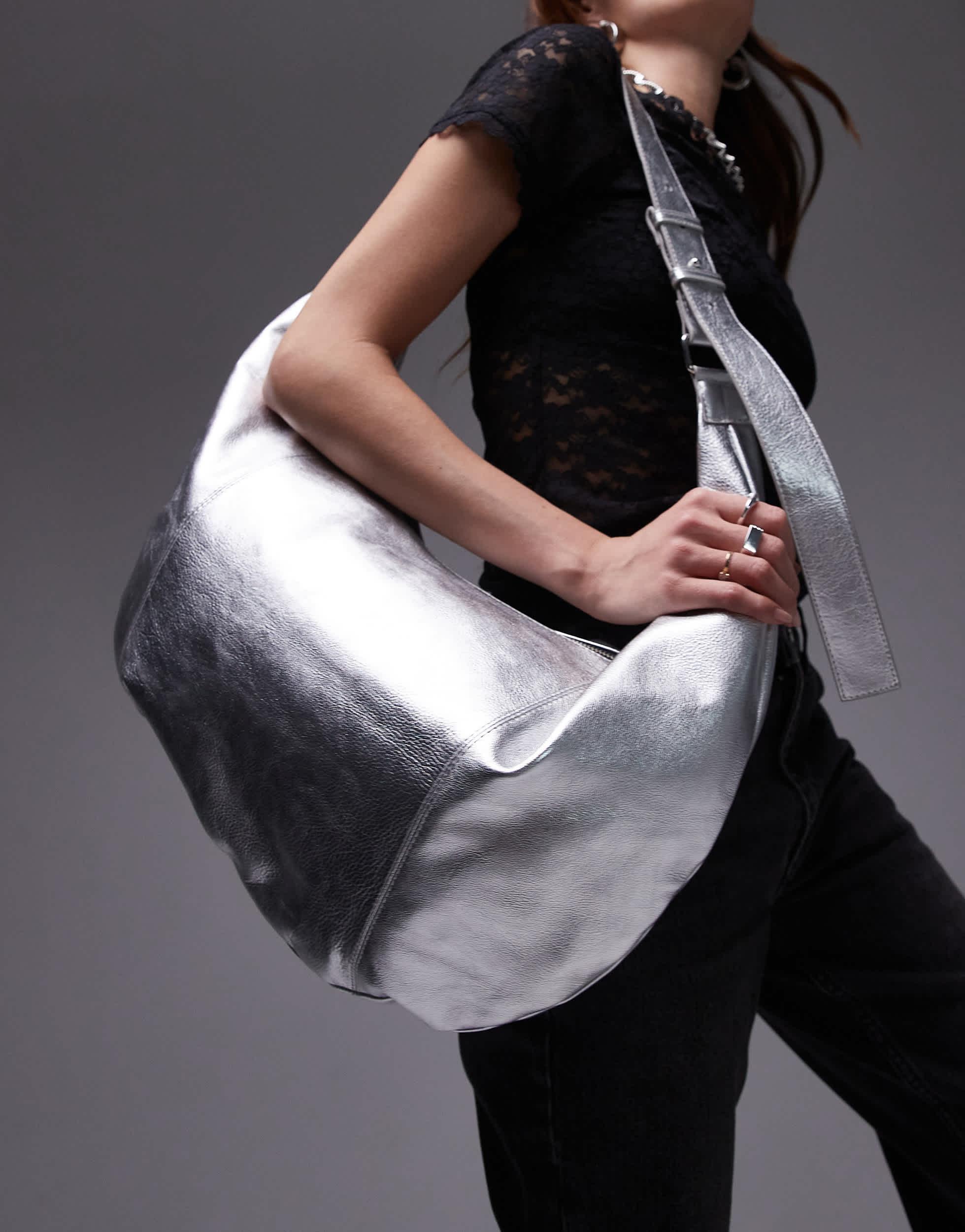 Lana Topshop Suede Bag TOPSHOP Lana Leather Oversized Scoop