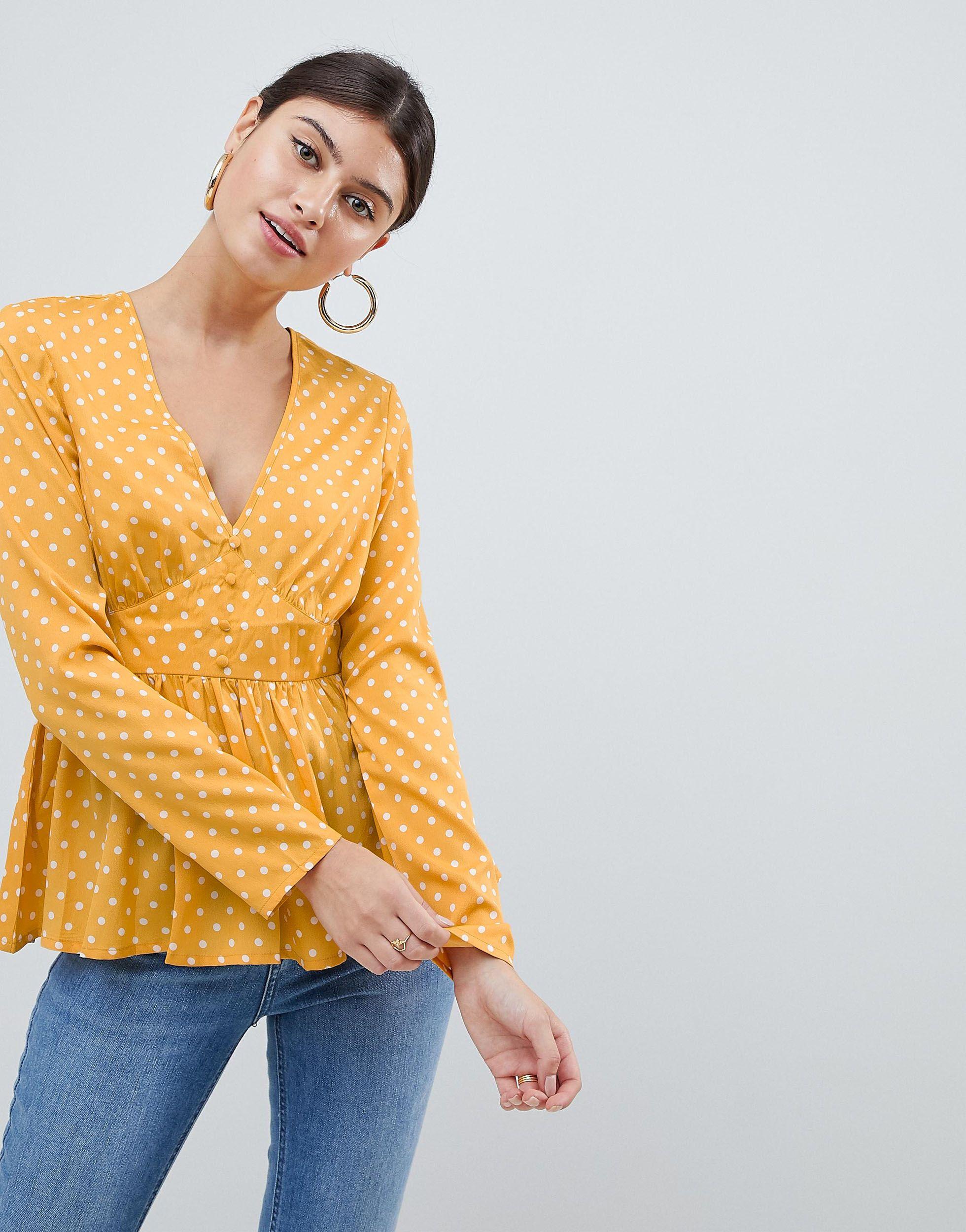 PrettyLittleThing Polka Dot Peplum 