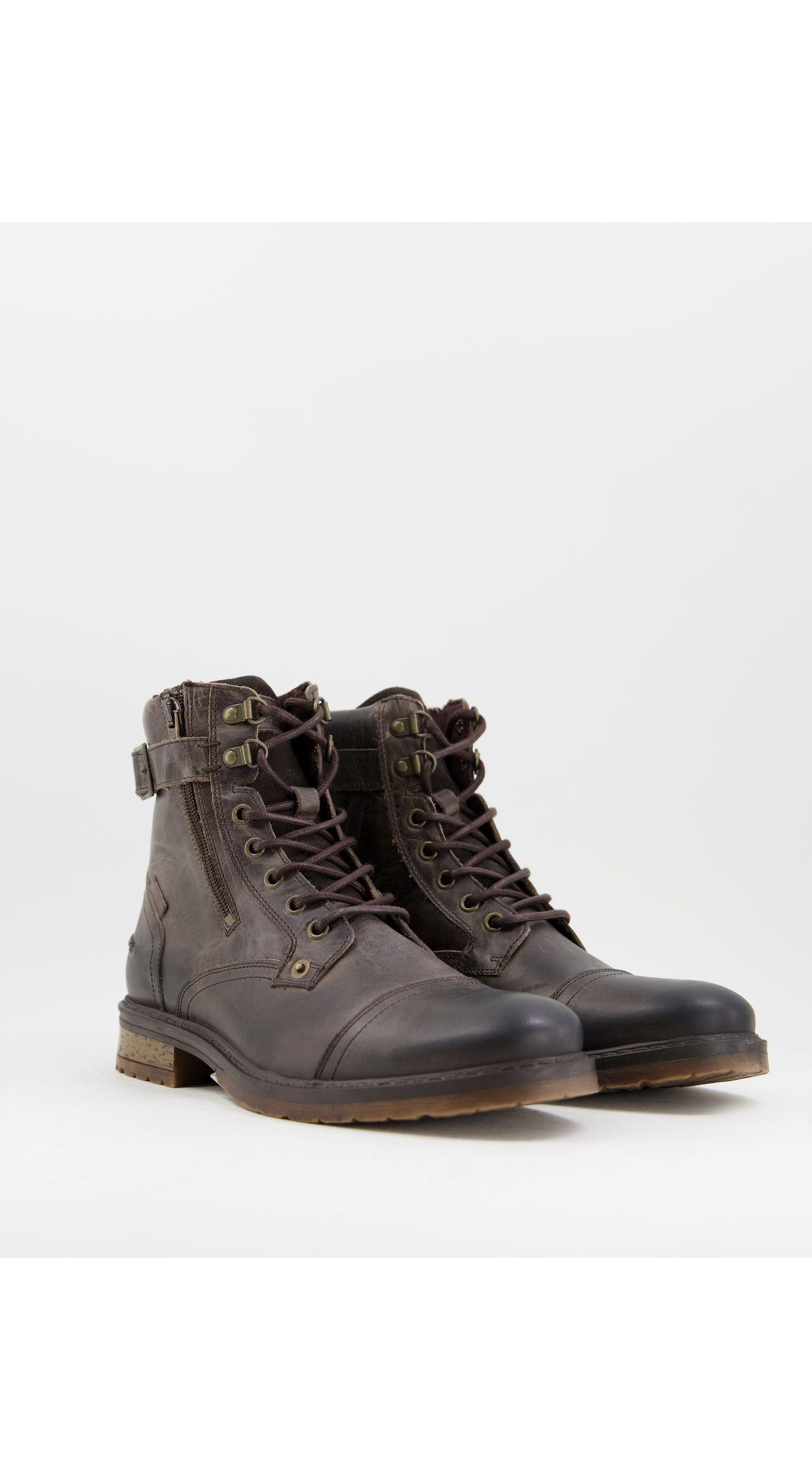 River Island Distressed Buckle Boot in Brown for Men | Lyst