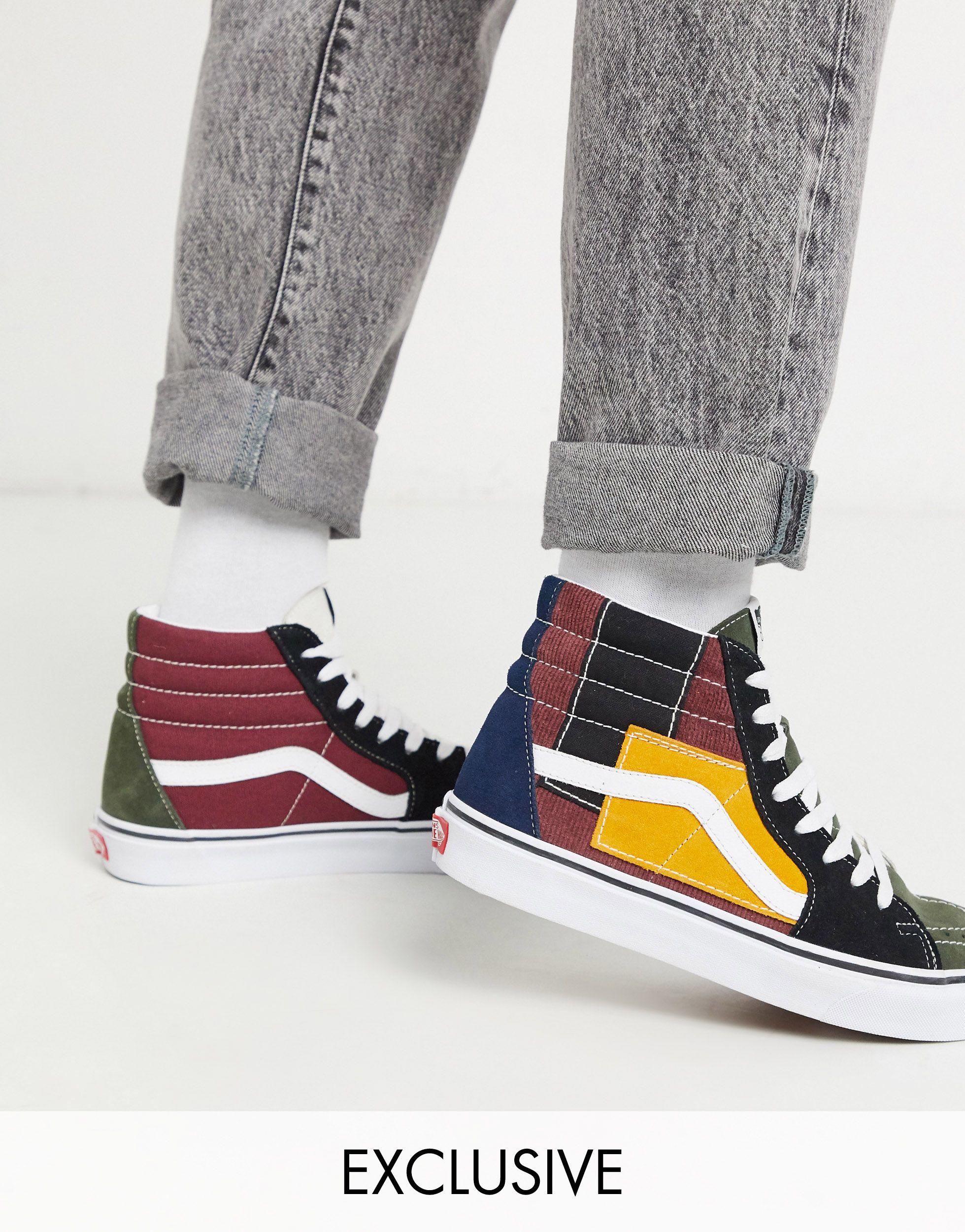 patchwork high top vans