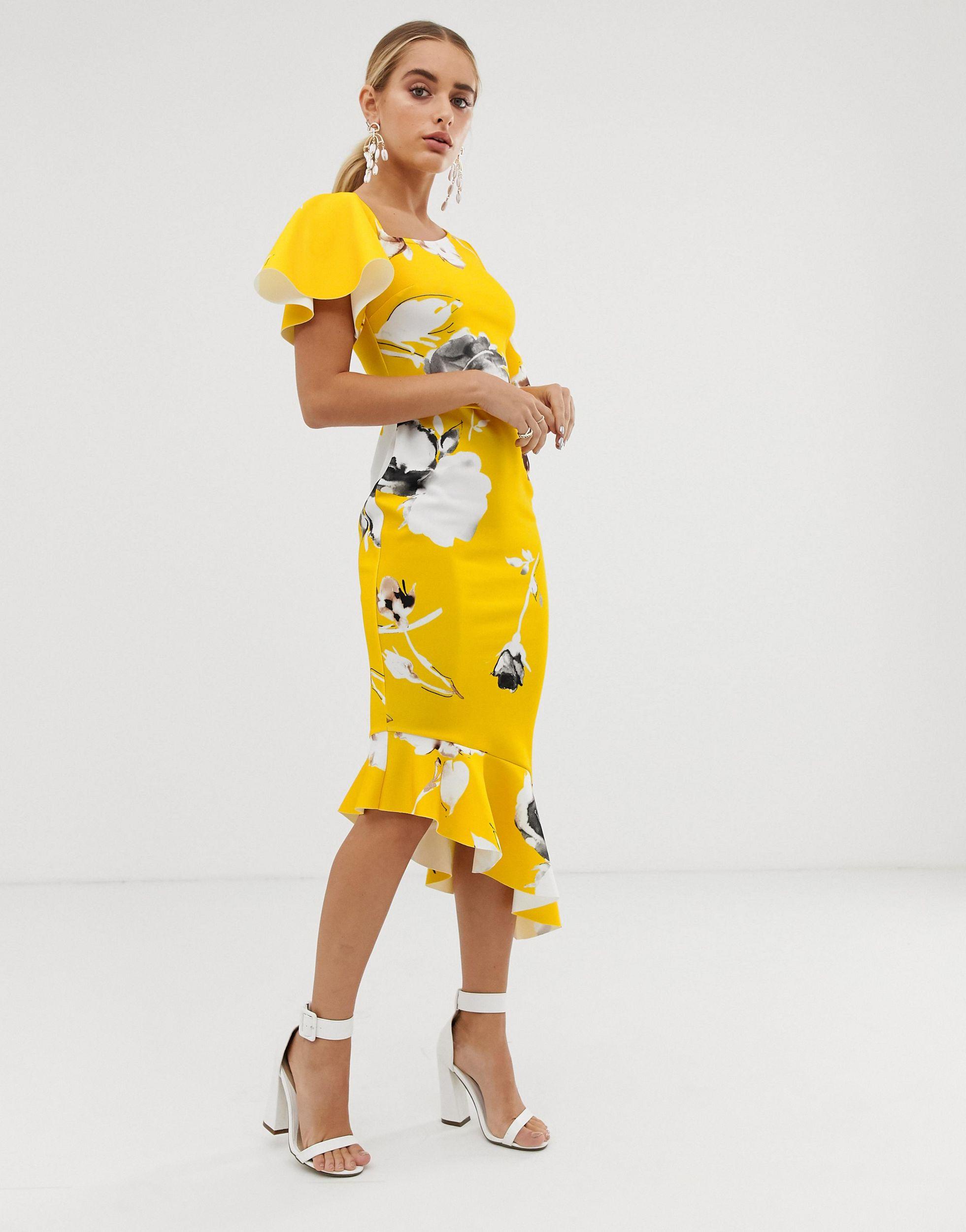 one shoulder belted midi dress