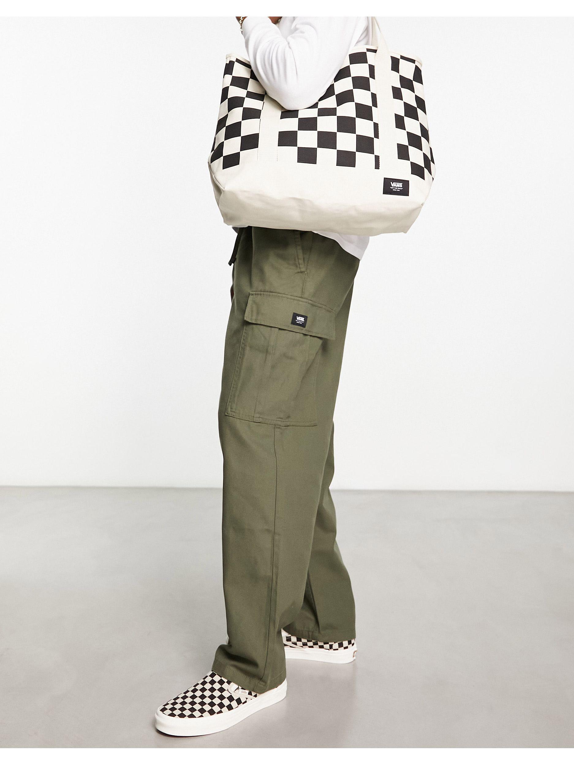 White Checkered Pattern Tote Bag