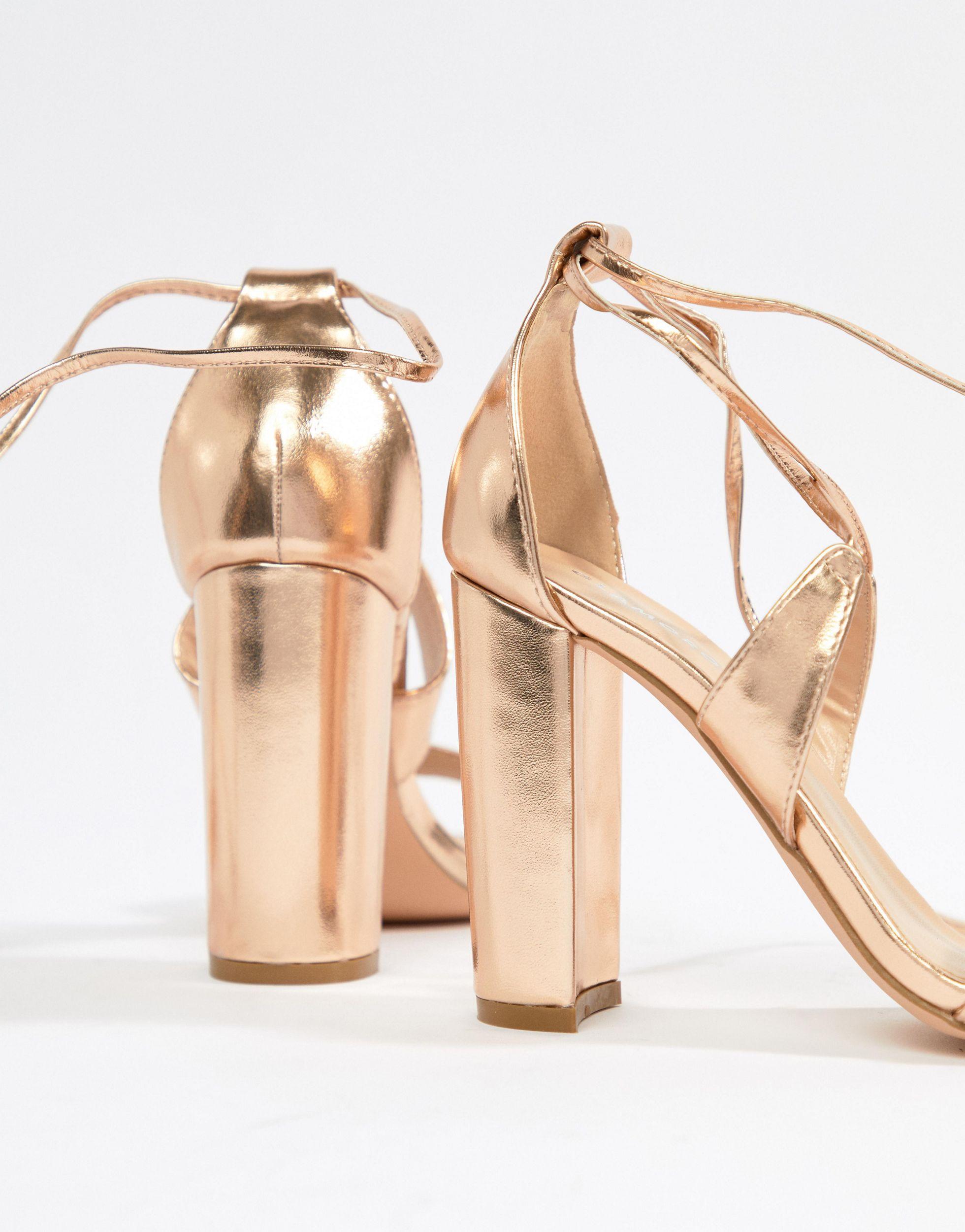 rose gold tie heels