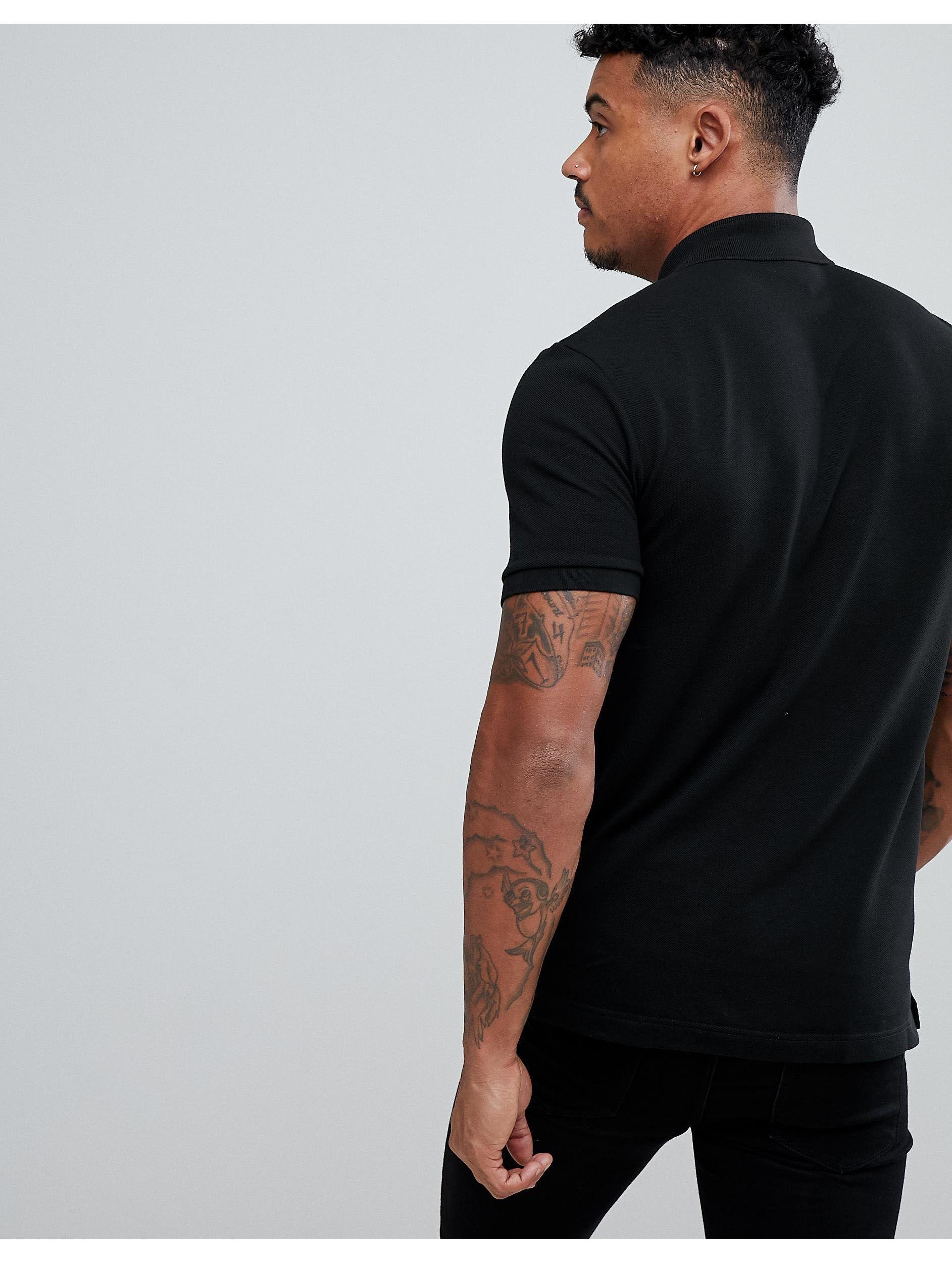 Lacoste Slim Fit Pique Polo in Black for Men | Lyst