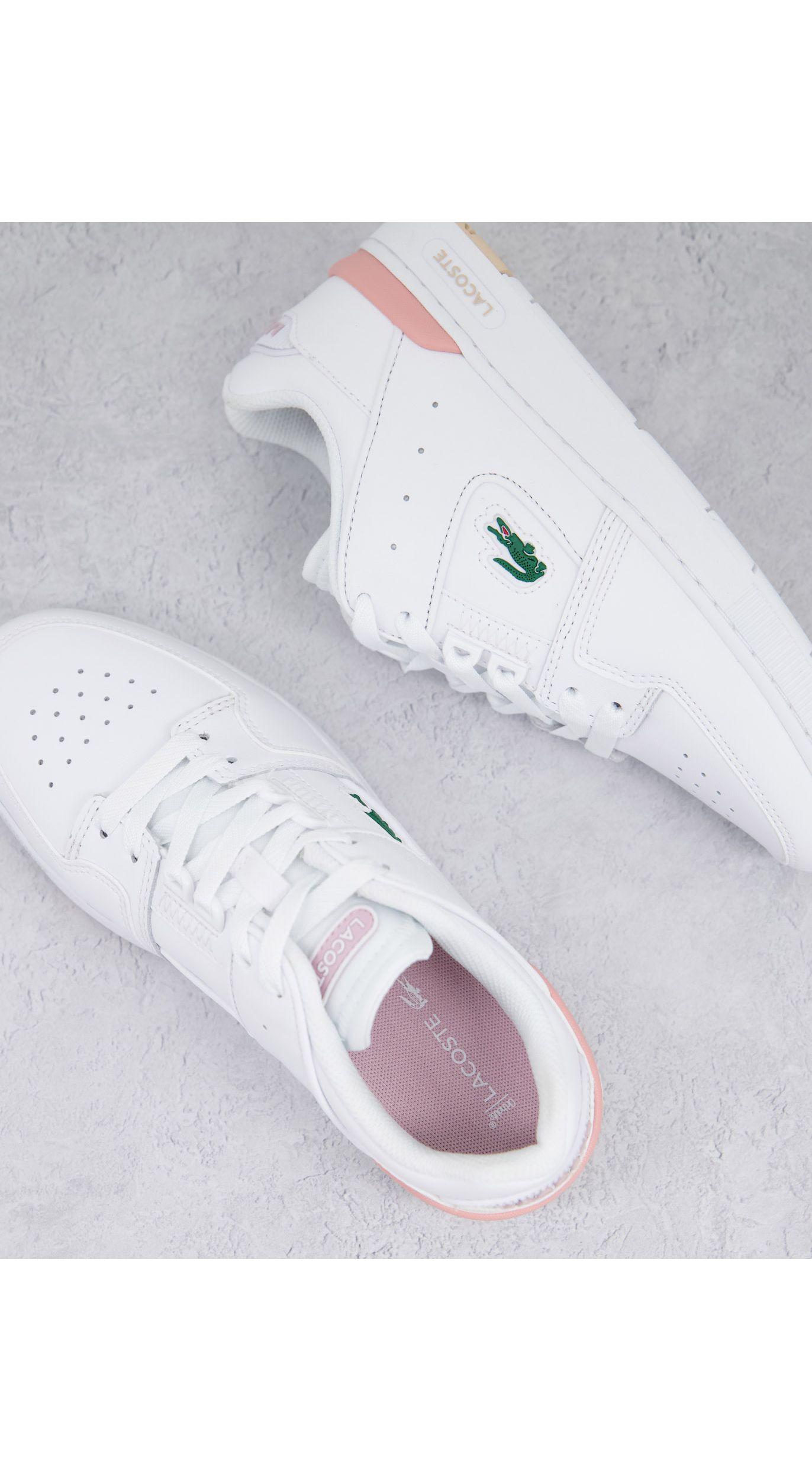 Lacoste Court Cage Leather Sneakers in White | Lyst