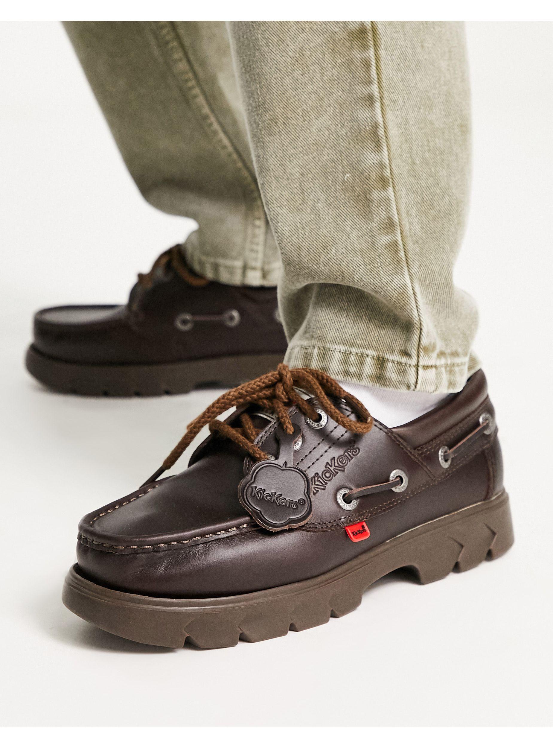 Kickers Lennon Boat Shoes in Gray for Men | Lyst