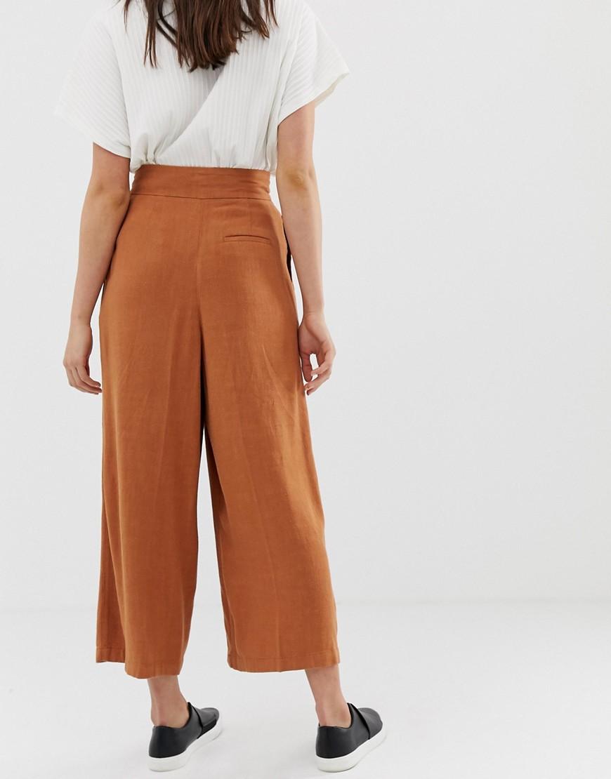 wide leg linen culottes