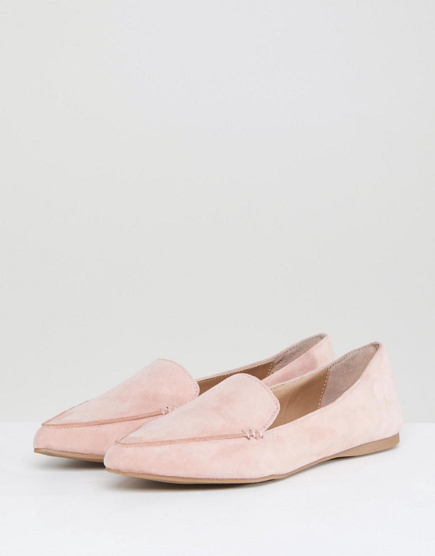 pink suede flat shoes