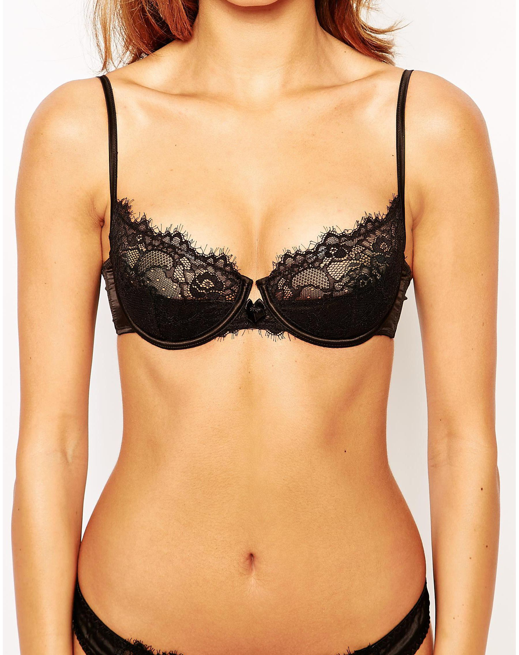Asos Lolita Lace Half Cup Underwire Bra in Black Lyst