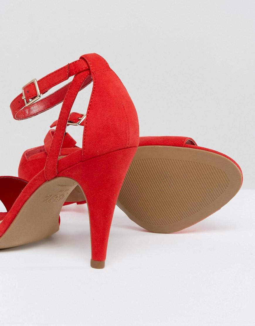red sandals new look
