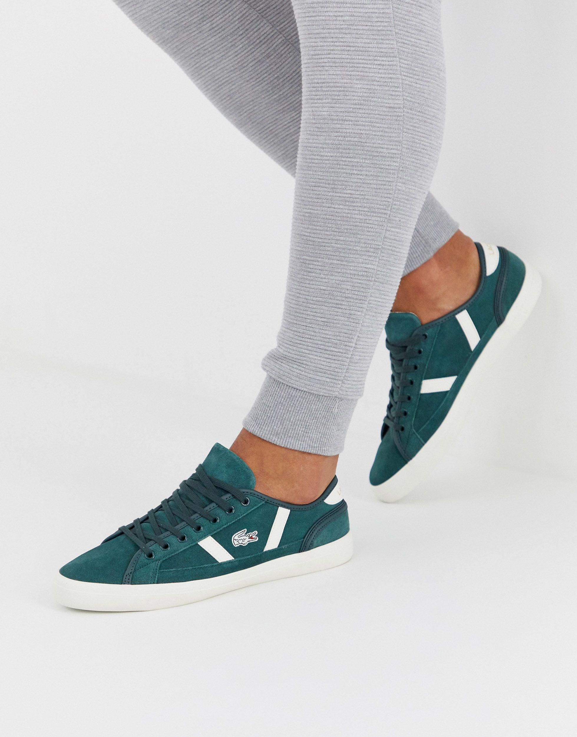 Lacoste Suede Sideline Trainers in Green for Men - Lyst