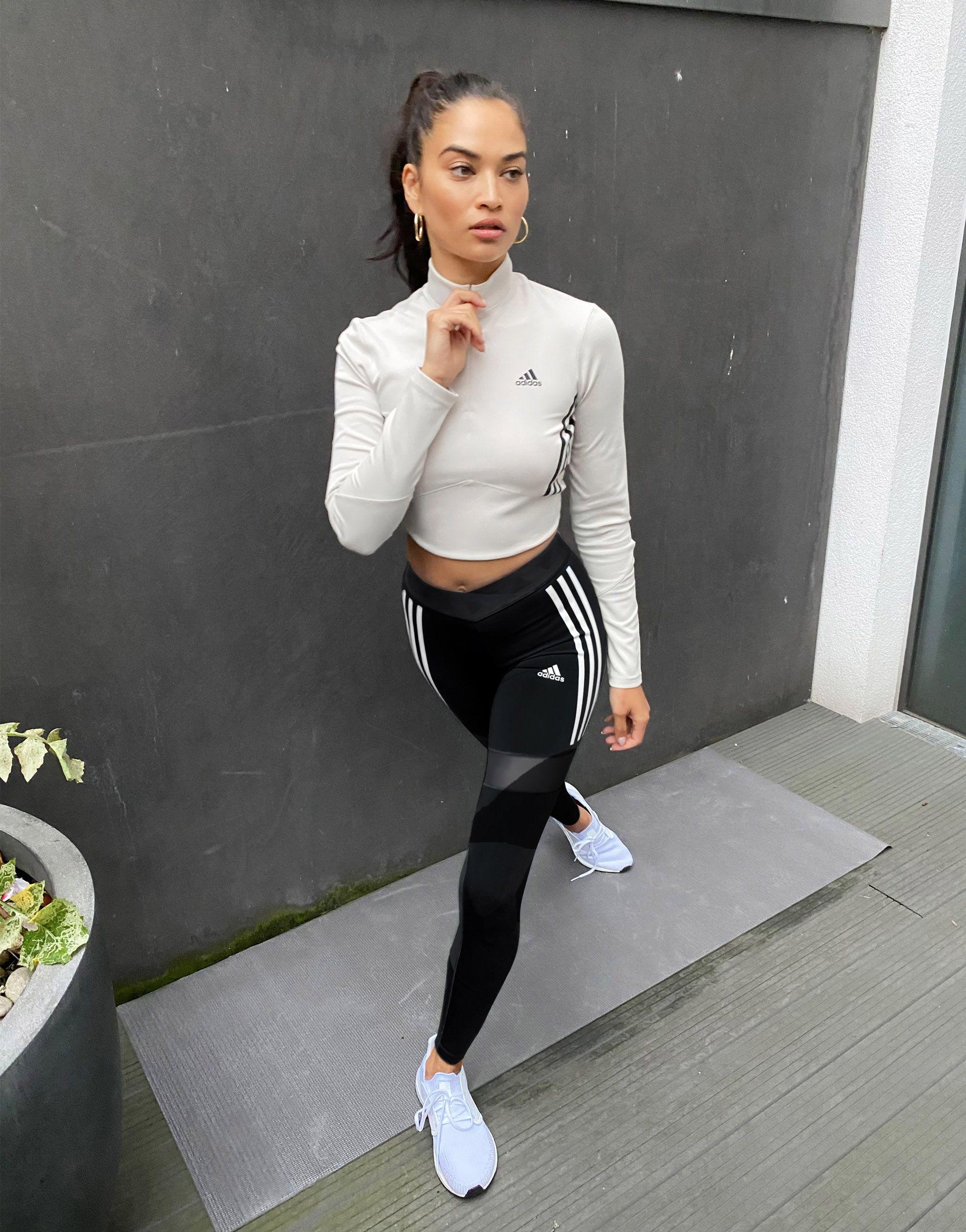 adidas training 3 stripe leggings