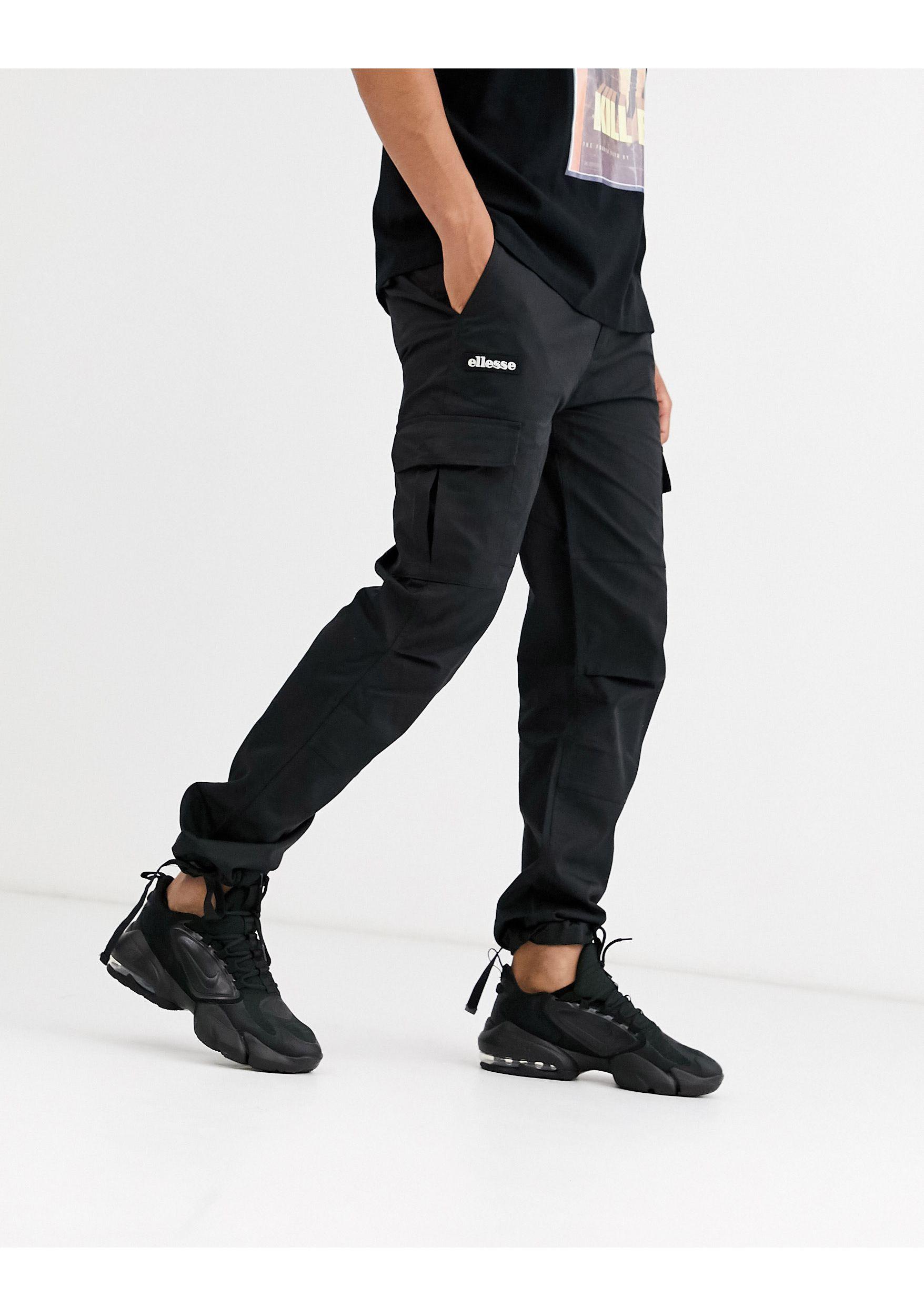 Pantalones cargo negros Arnos Ellesse de Algodón de color Negro para hombre  | Lyst