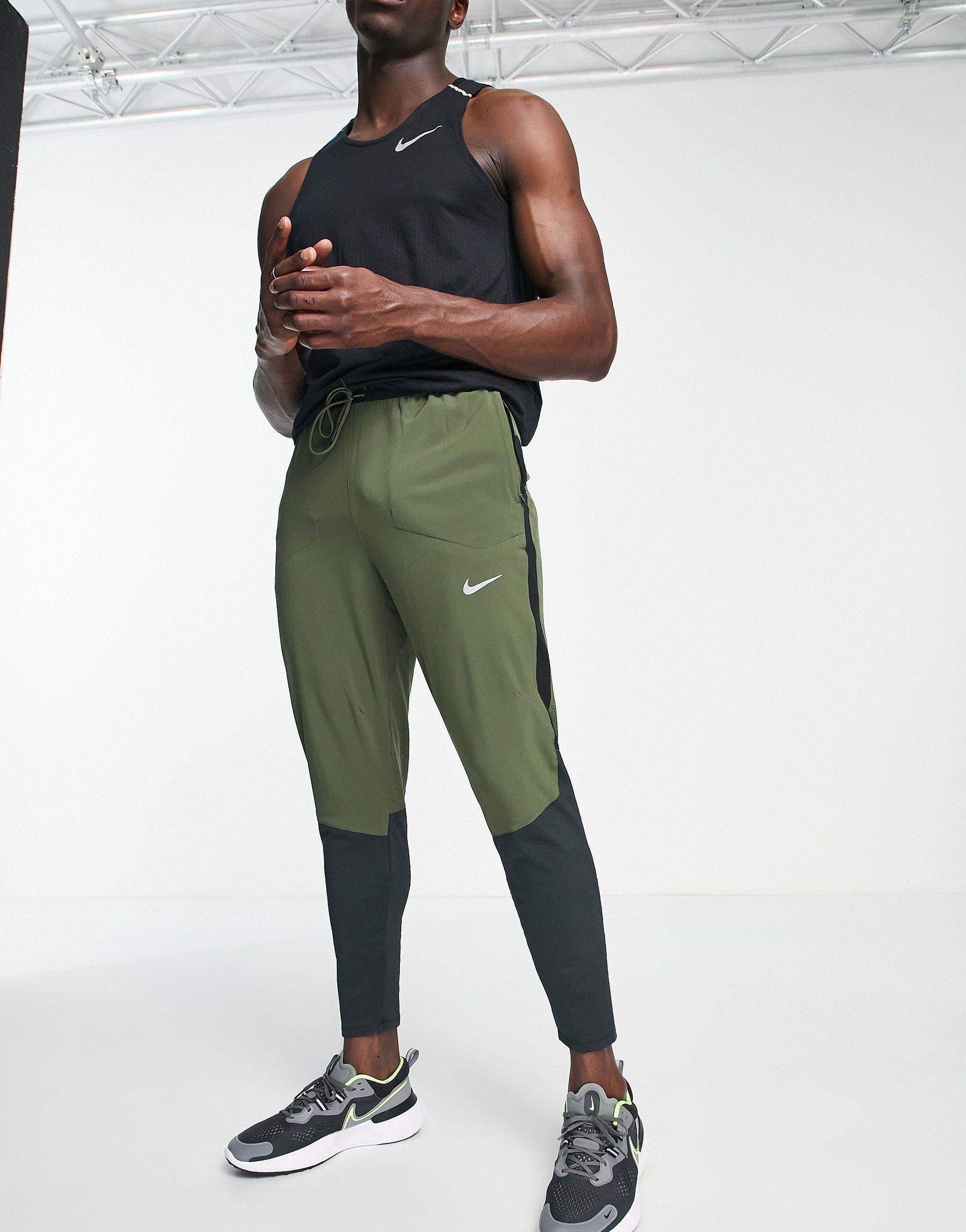 Run divison phenom jogger hybride kaki et noir Nike pour homme