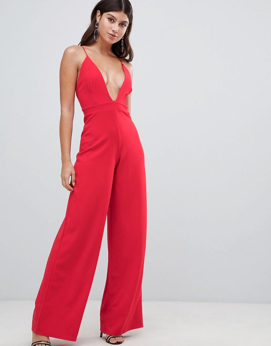 Cross back wide leg jumpsuit on sale