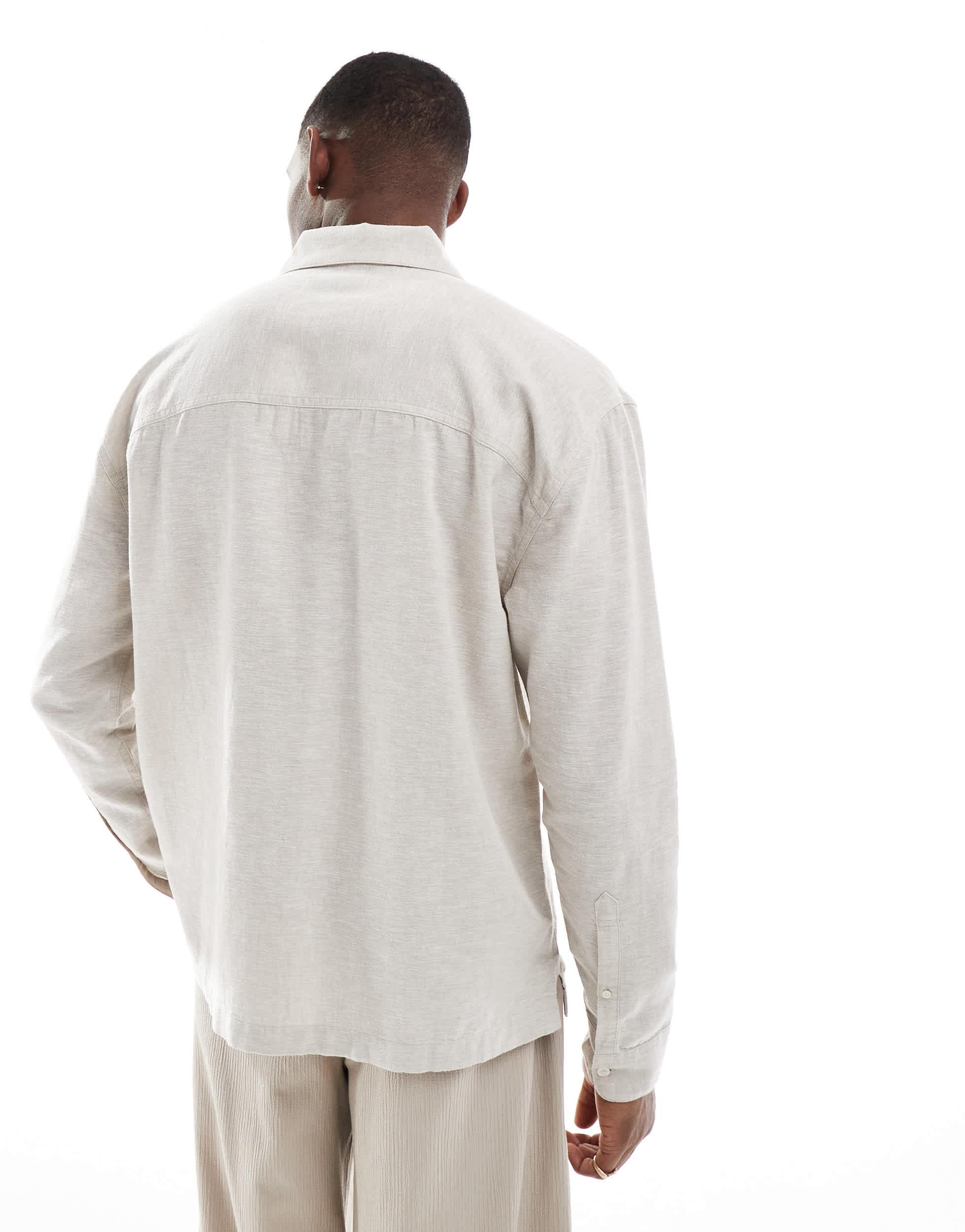 Asos Hollister Linen Shirt Hollister Button Through Linen Shirt In