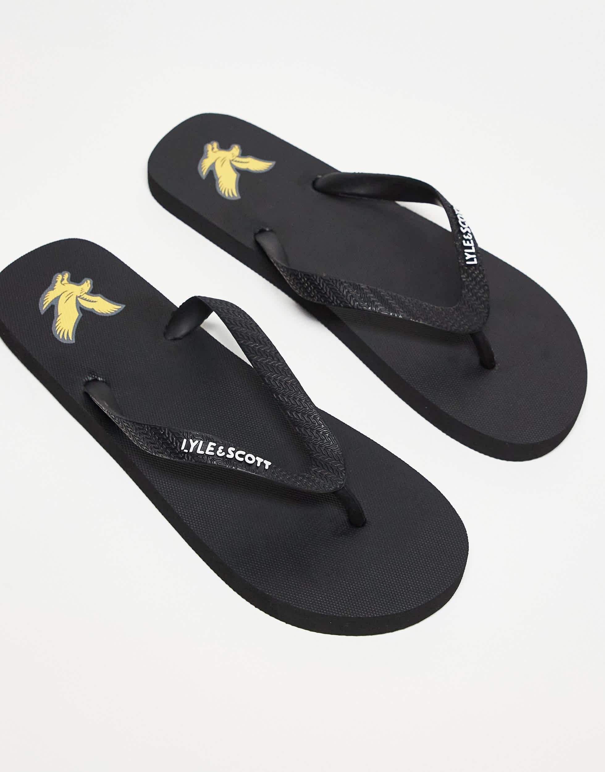 Lyle & Scott Herren Flip-Flops – PVC-Sandalen Mit Logo, Bequeme EVA-Sohle, Pflegeleicht