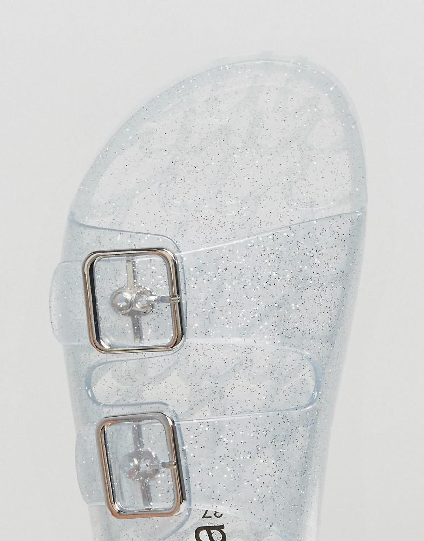 clear sparkle jelly sandals
