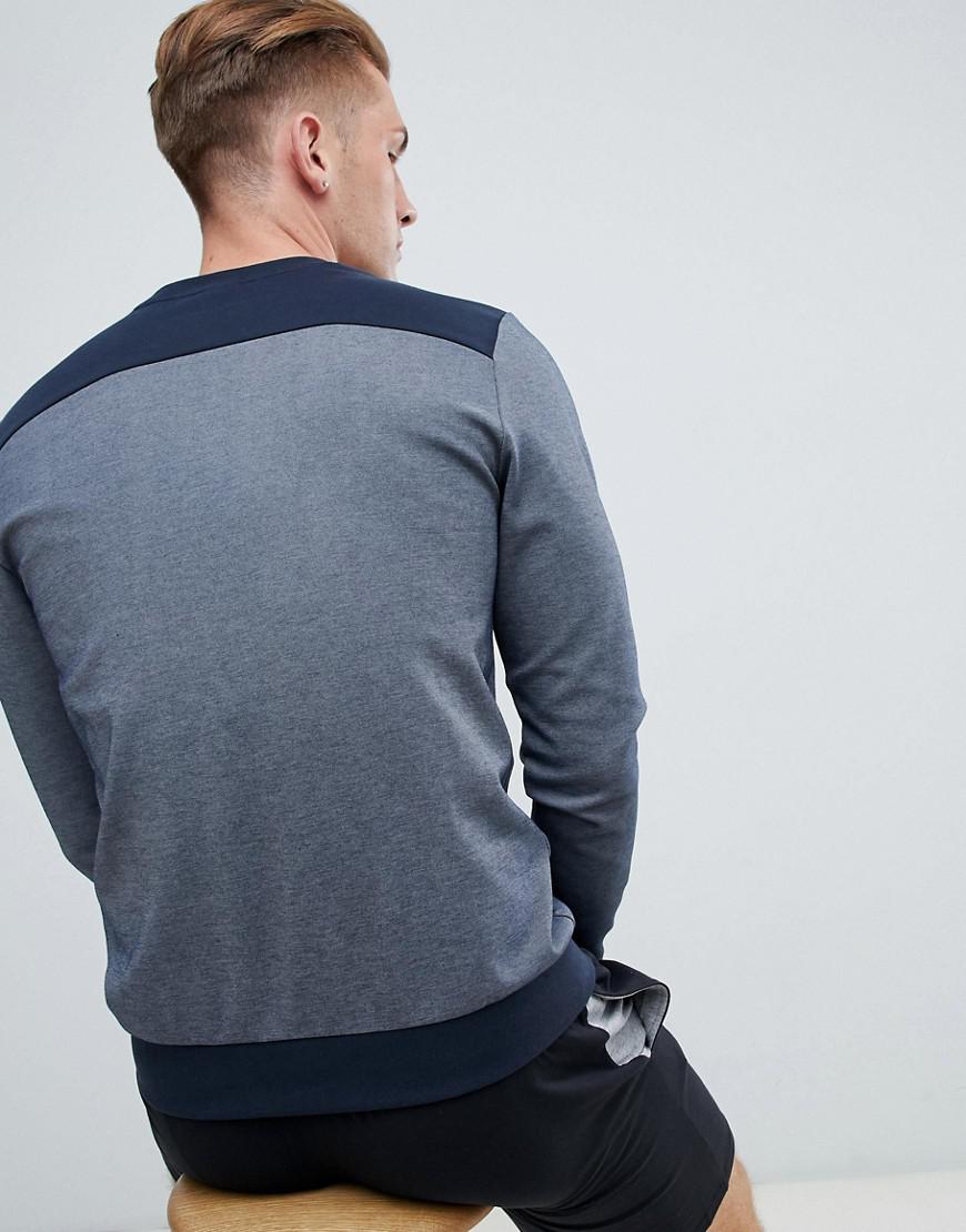 boss bodywear crew neck tracksuit navy