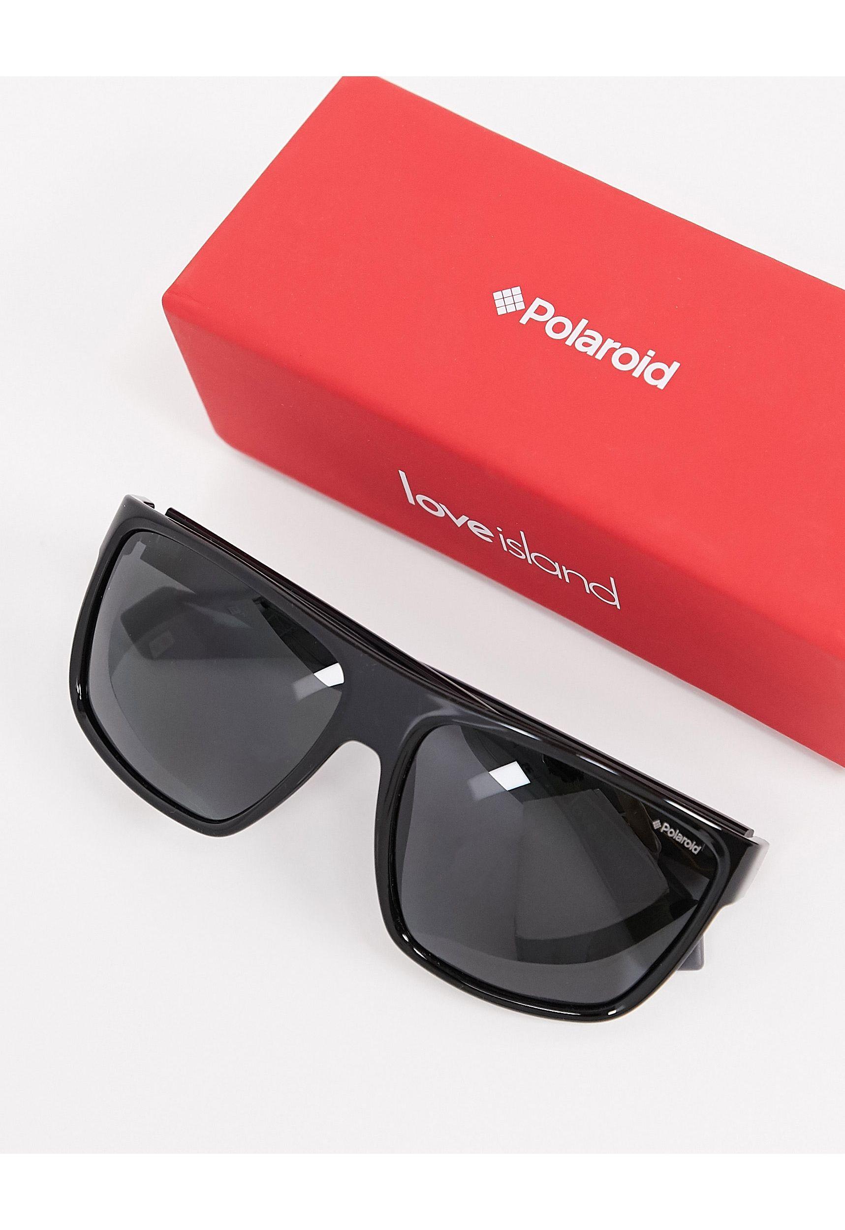 X Love Island - Occhiali da sole squadrati neri di Polaroid in Nero | Lyst