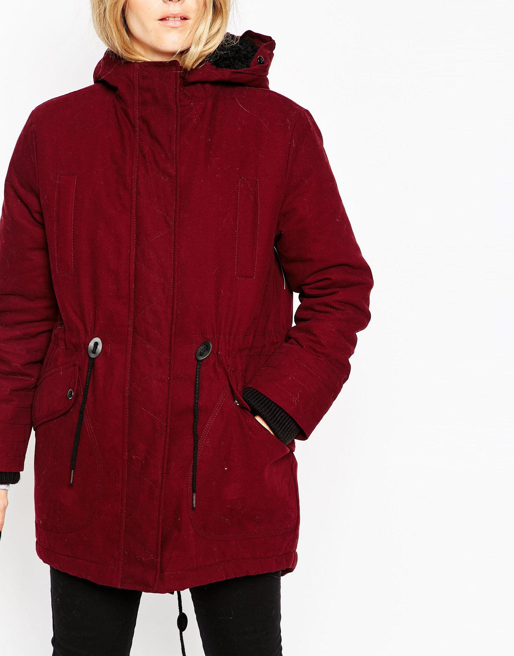 Lyst Asos Parka In Cocoon Fit in Purple