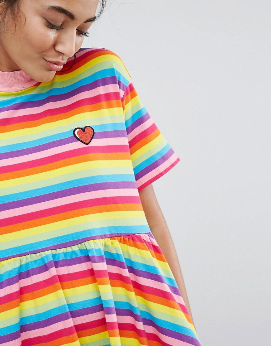 rainbow smock dress