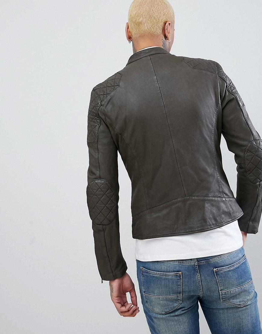Goosecraft Helsinki Leather Biker Jacket In Dark Brown for Men Lyst