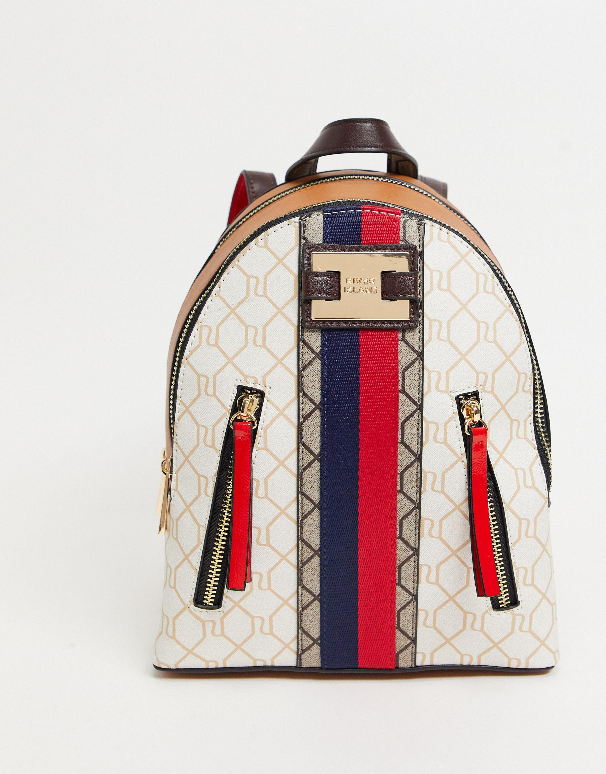 Mochila con monograma del logo River Island de color Gris | Lyst