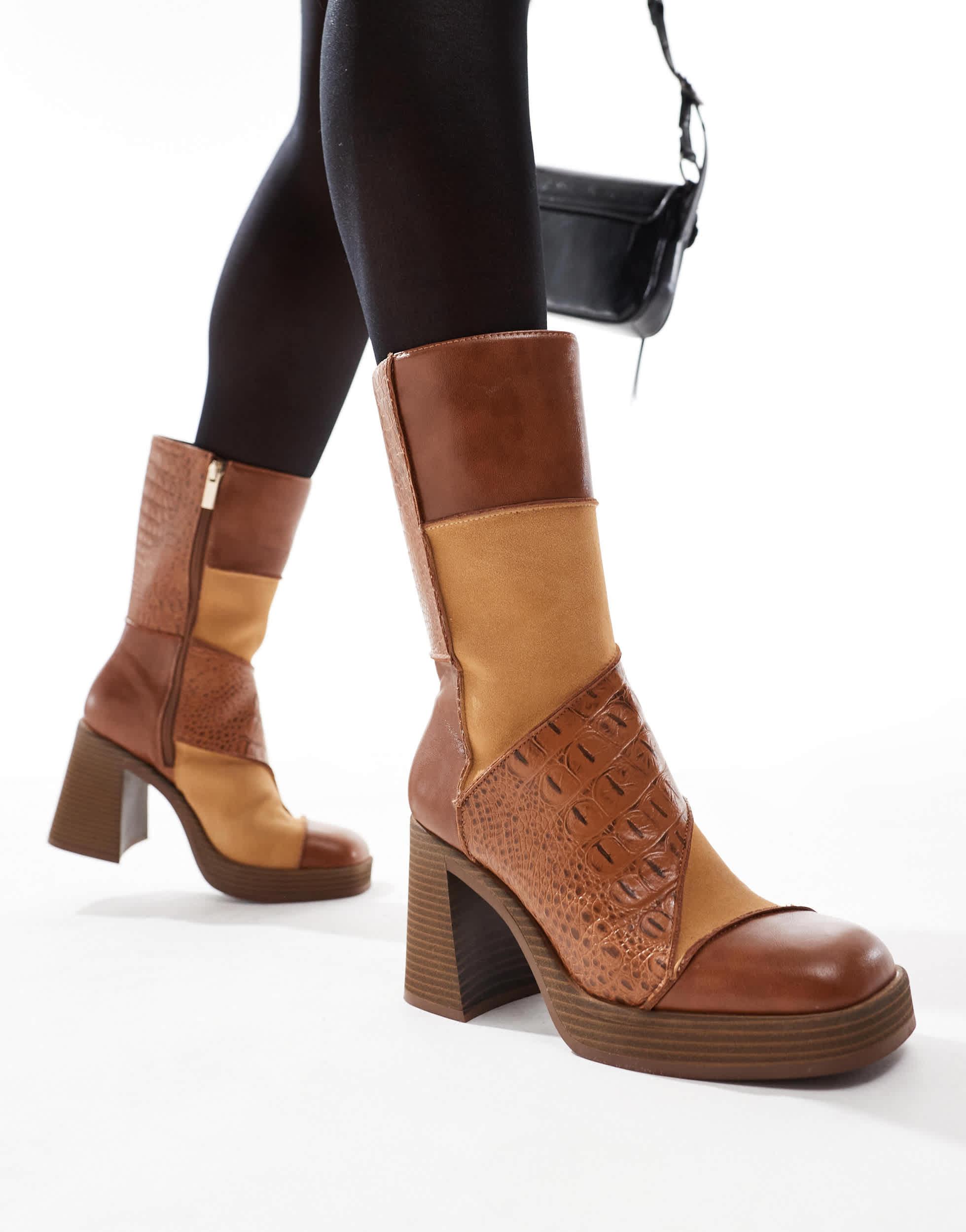 bershka heeled boots