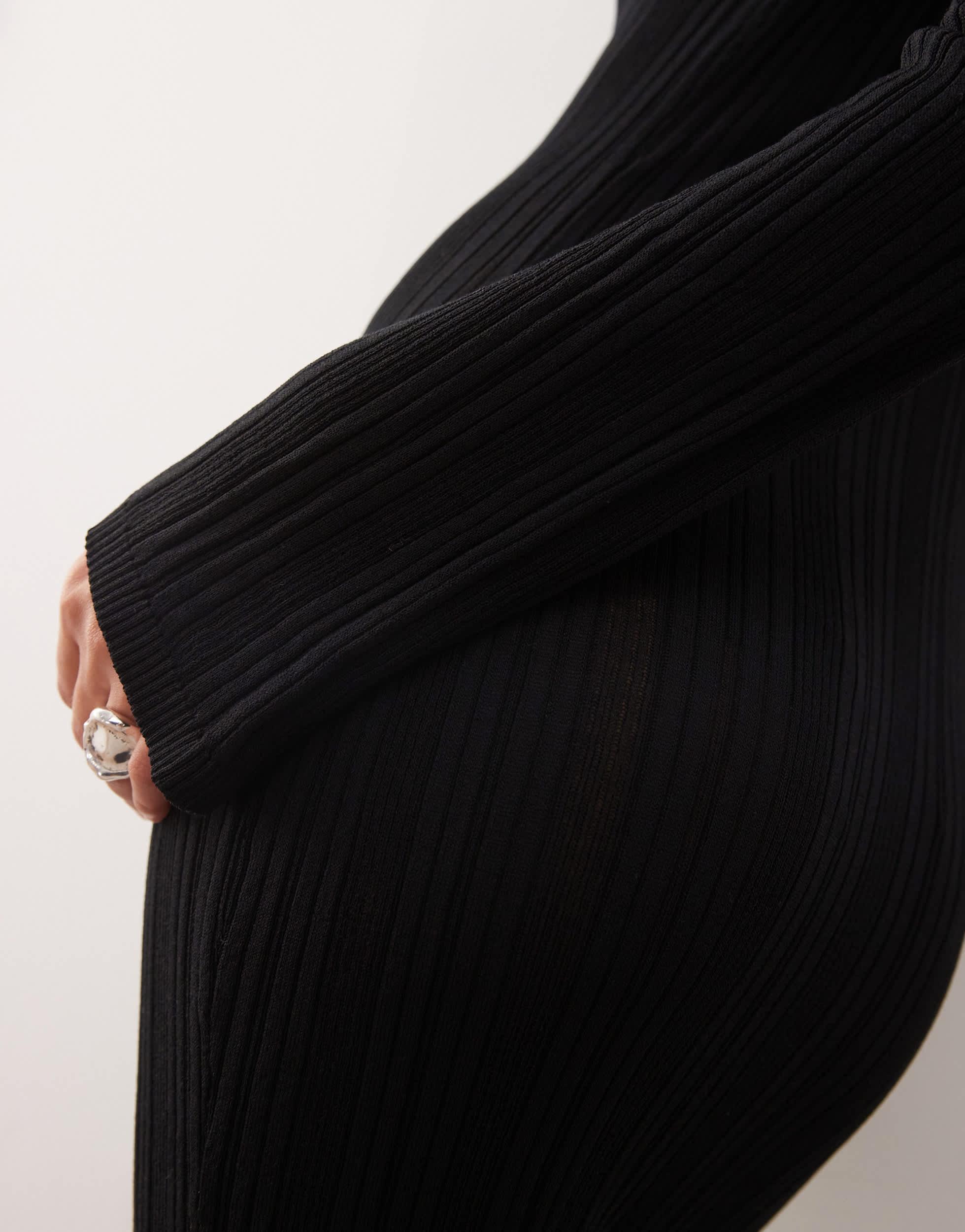 Monki Long Sleeve Knit Slim Fit Maxi Dress in Black | Lyst Monki Long Sleeve Knit Slim Fit Maxi Dress in Black | Lyst